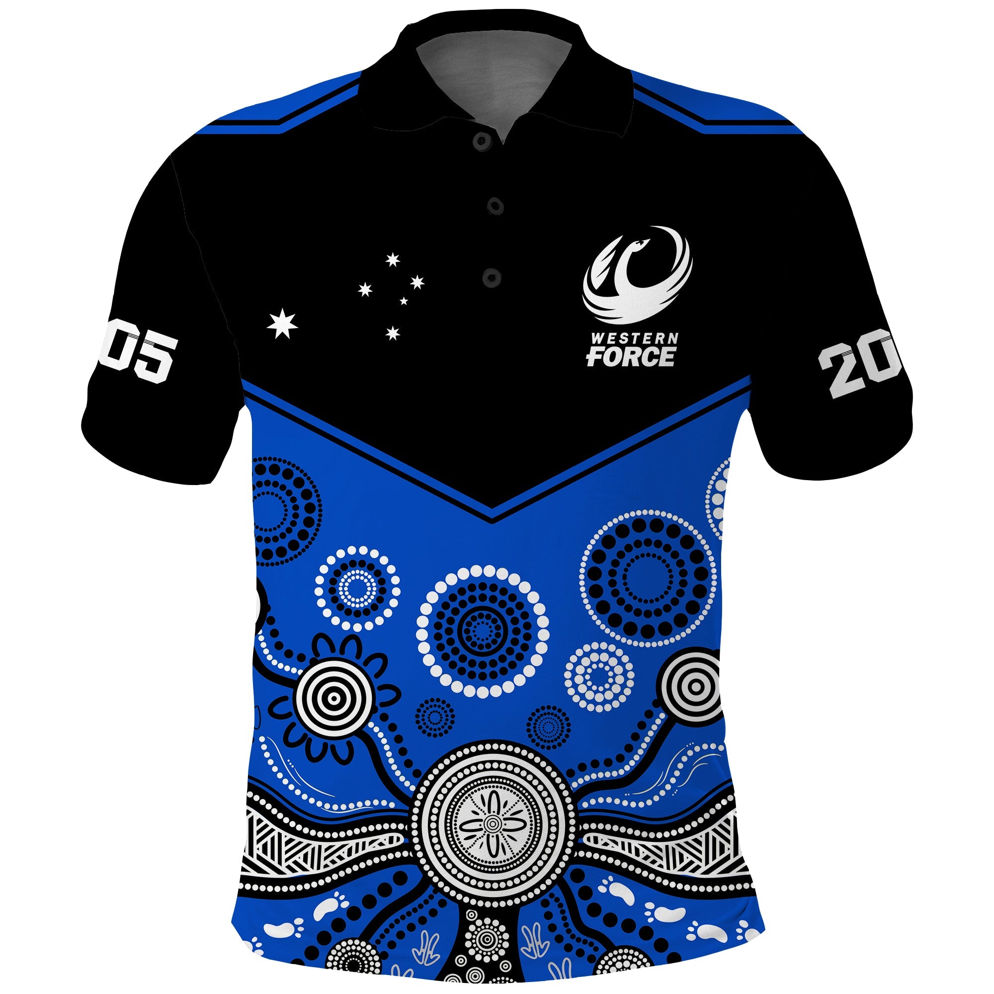 Western Force Super Rugby 2023 Polo Shirt Est 2005 Indigenous Art - Vibe Hoodie Shop