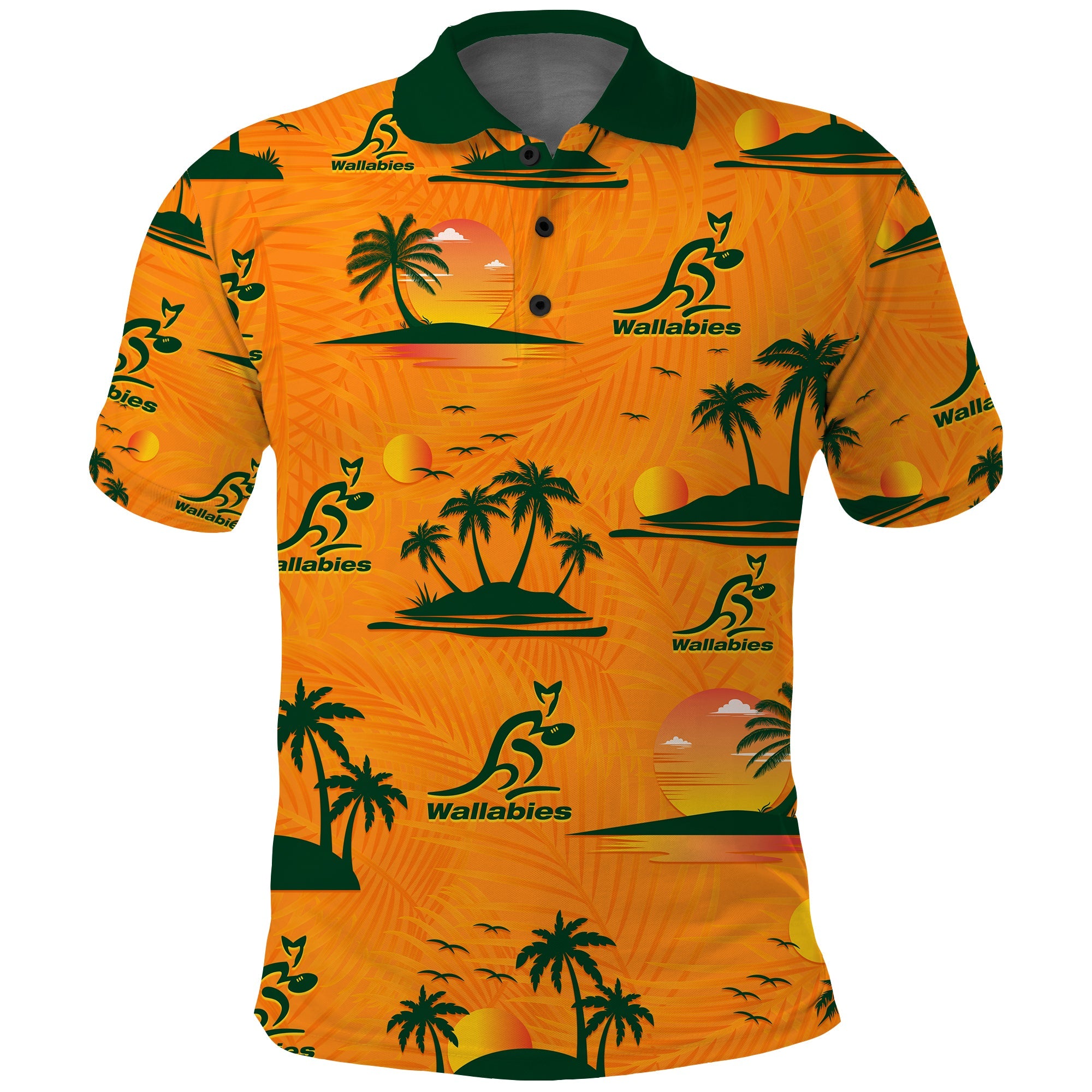 Wallabies Australian Rugby Polo Shirt Hawaii Style - Vibe Hoodie Shop