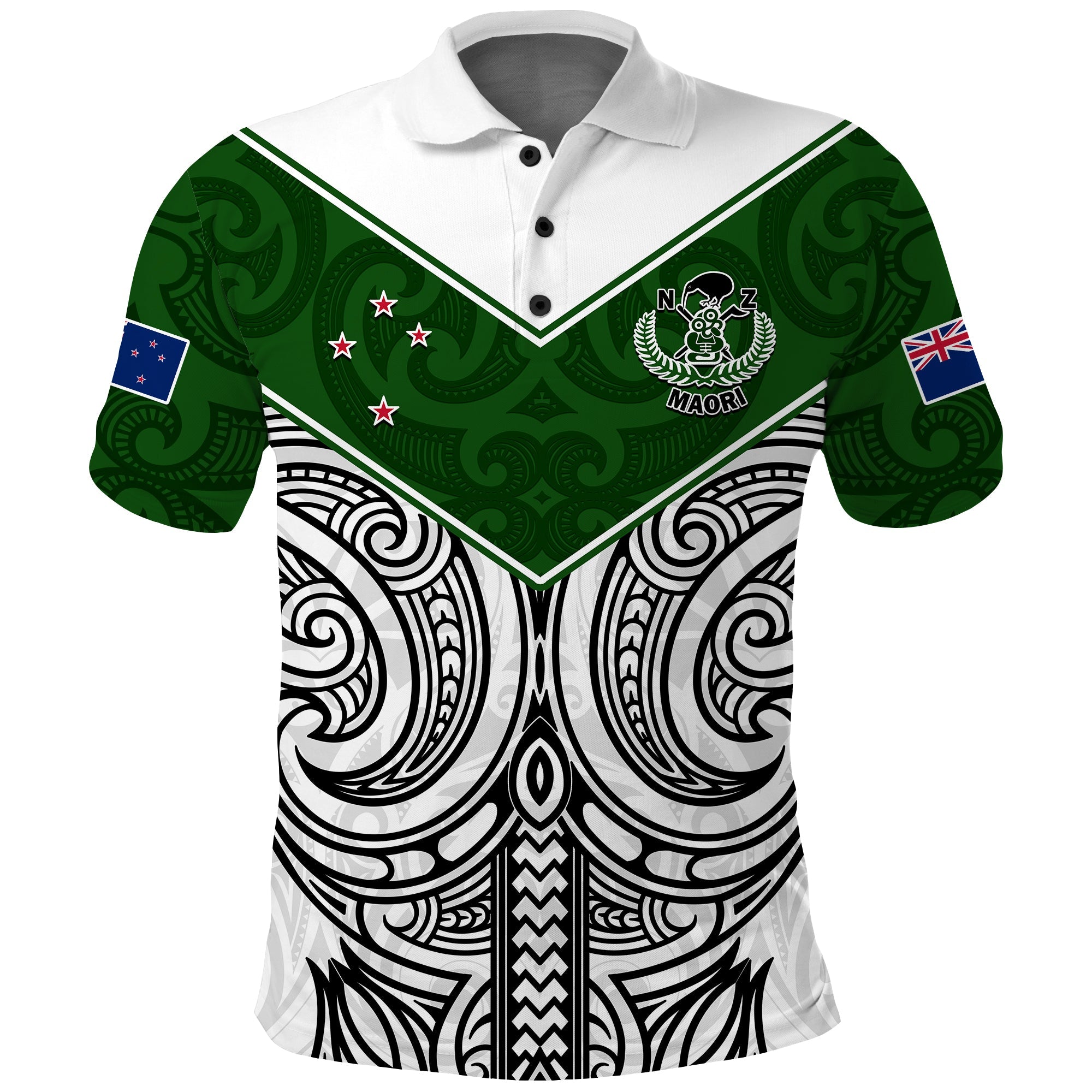 (Custom Text And Number) New Zealand Silver Fern Rugby Polo Shirt Maori Pacific - Vibe Hoodie Shop