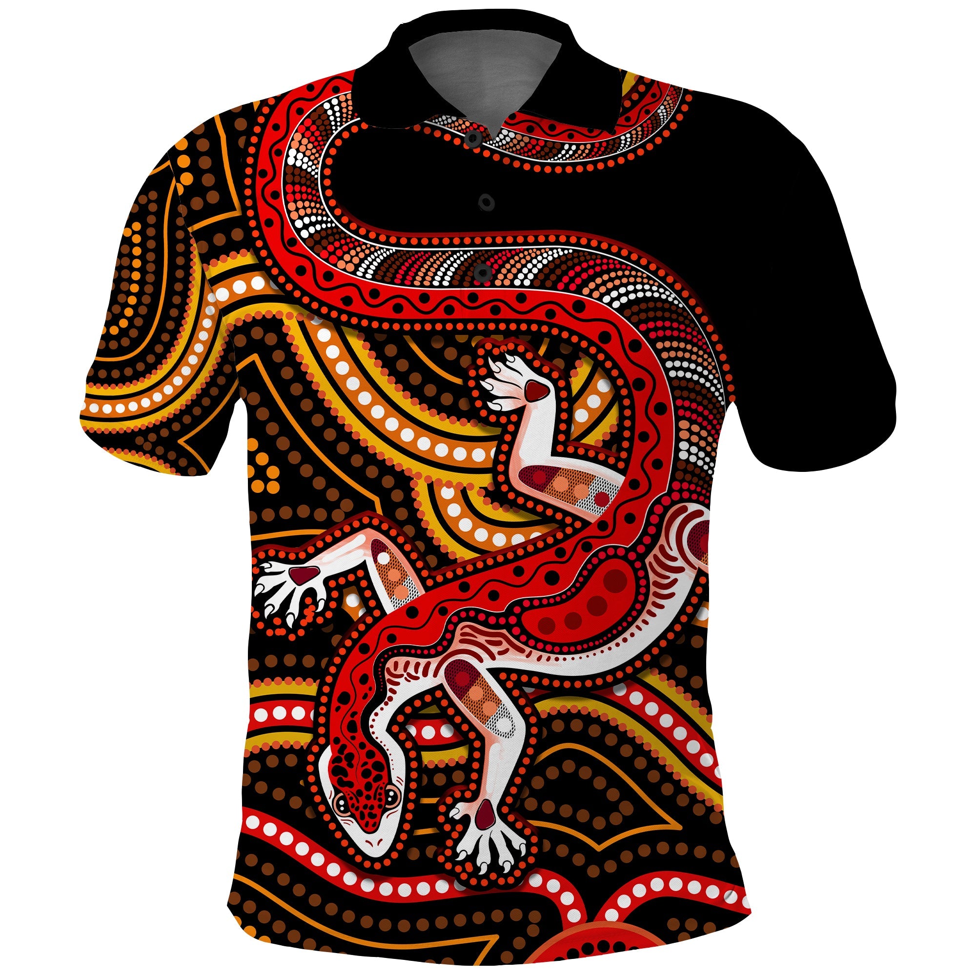 (Custom Personalised) Aboriginal Art Lizard Polo Shirt You Are Number One - Vibe Hoodie Shop