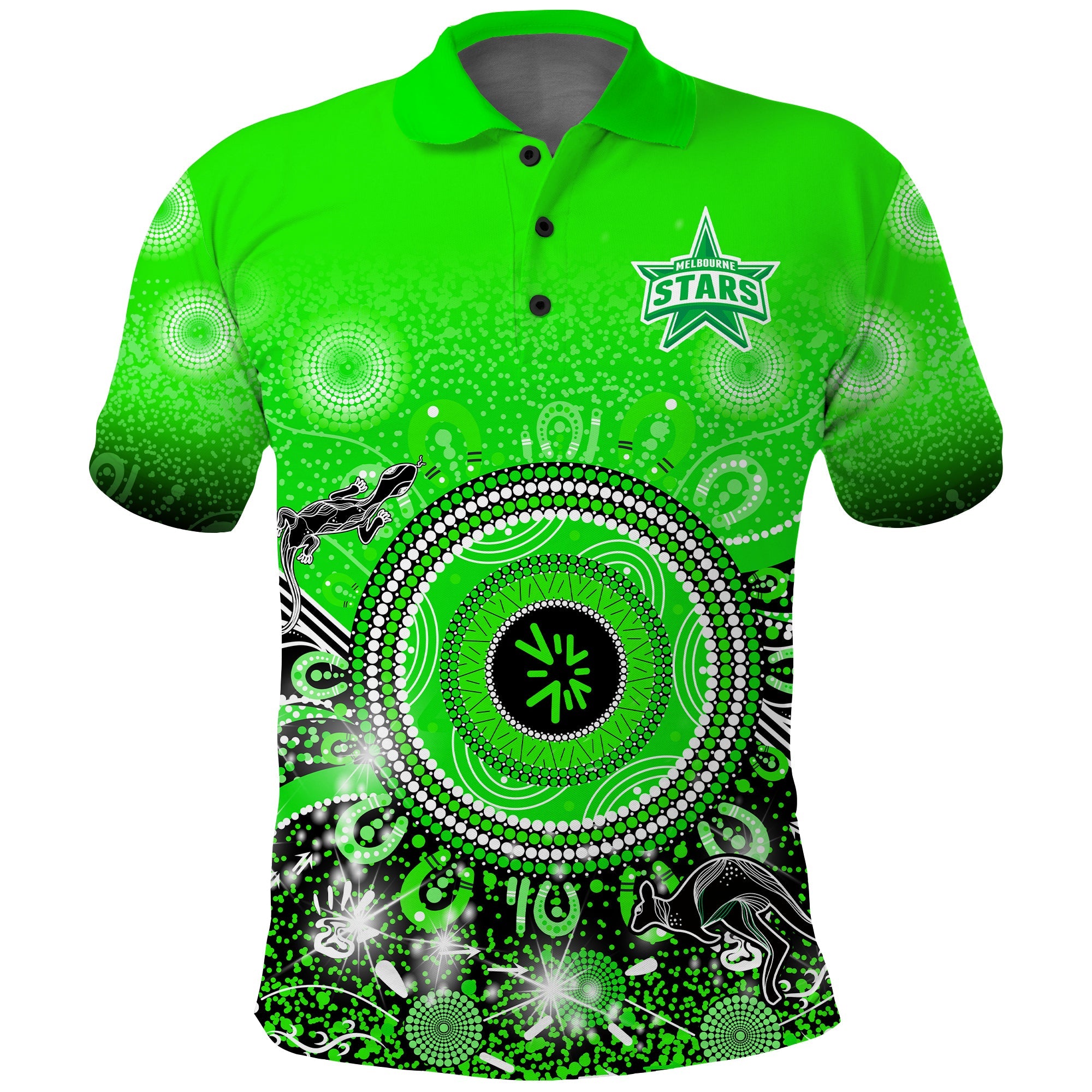 (Custom Text and Number) Melbourne Stars Polo Shirt Cricket Aboriginal - Vibe Hoodie Shop