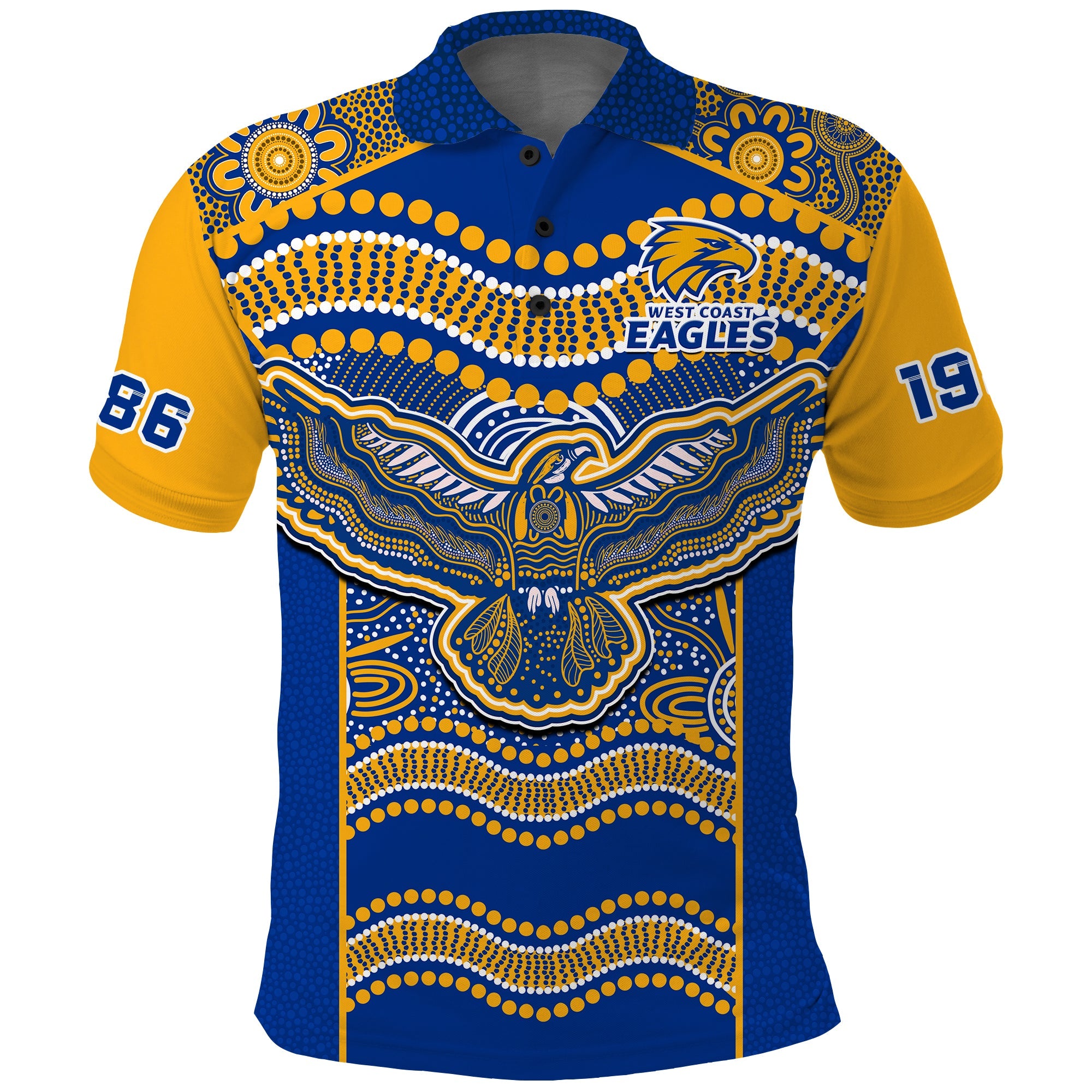 (Custom Text And Number) Eagles Football Polo Shirt West Coast 1986 Aboriginal Sporty Style - Vibe Hoodie Shop