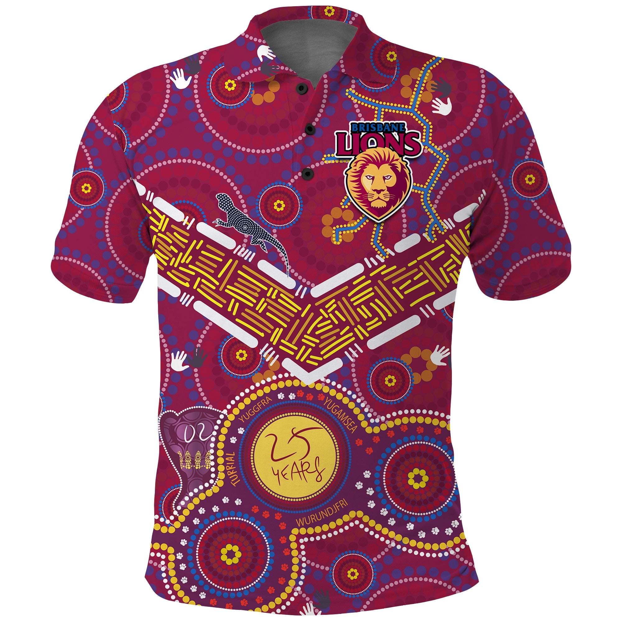 (Custom Text And Number) Brisbane Football Polo Shirt Indigenous Pattern Go Lions Unique Version - Vibe Hoodie Shop