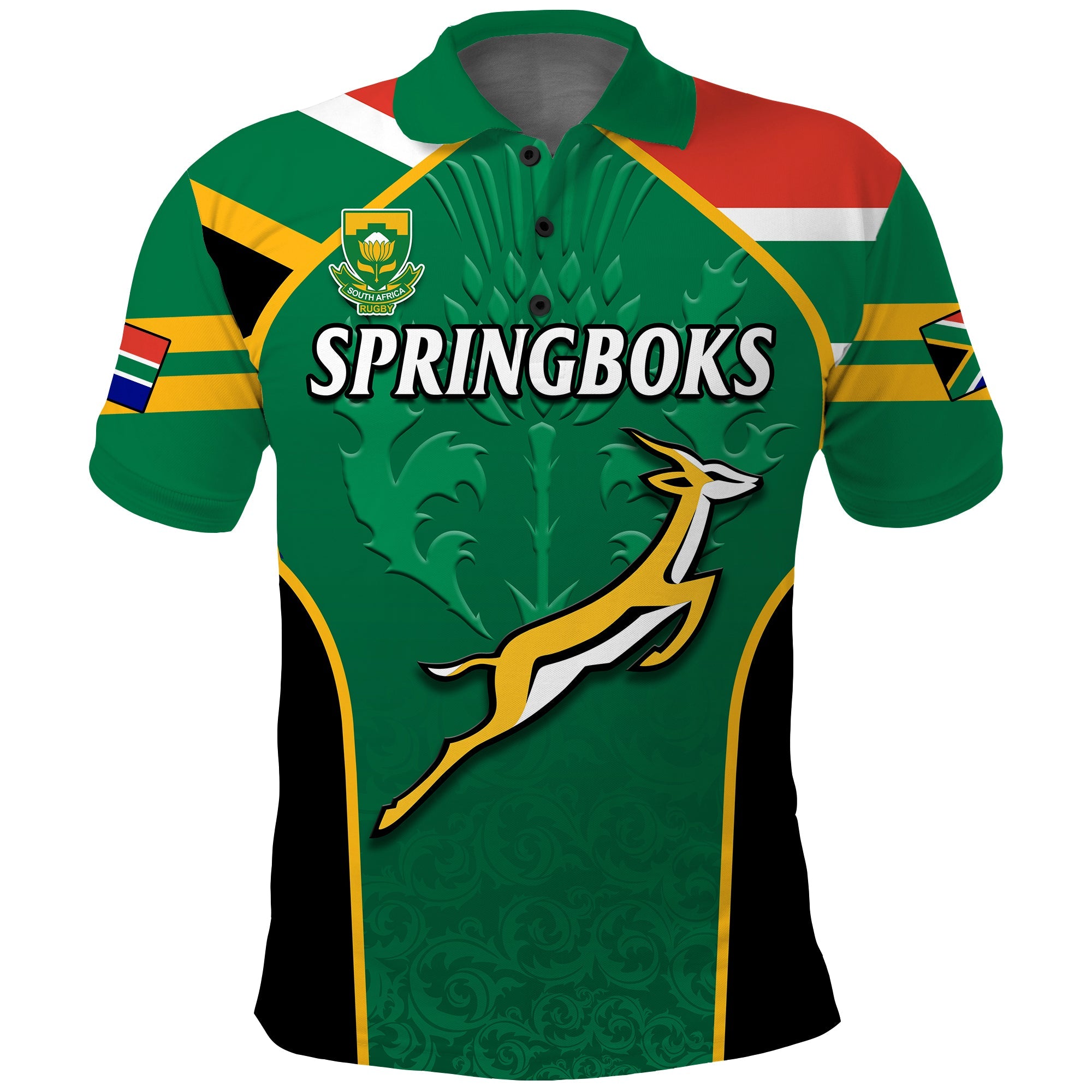 (Custom Text And Number) South Africa Rugby Polo Shirt Springboks 2022 Sporty Style Go Amabokoboko - Vibe Hoodie Shop