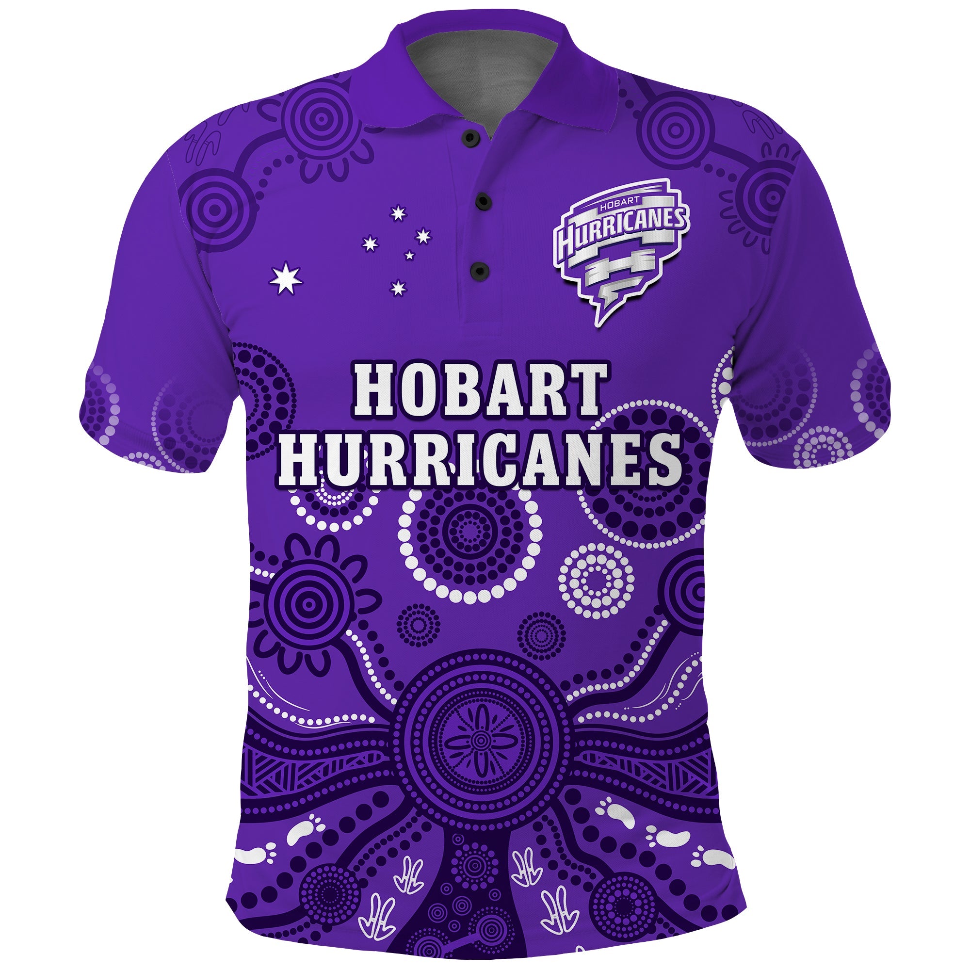 Hobart Hurricanes Cricket Polo Shirt Indigenous Artsy - Vibe Hoodie Shop