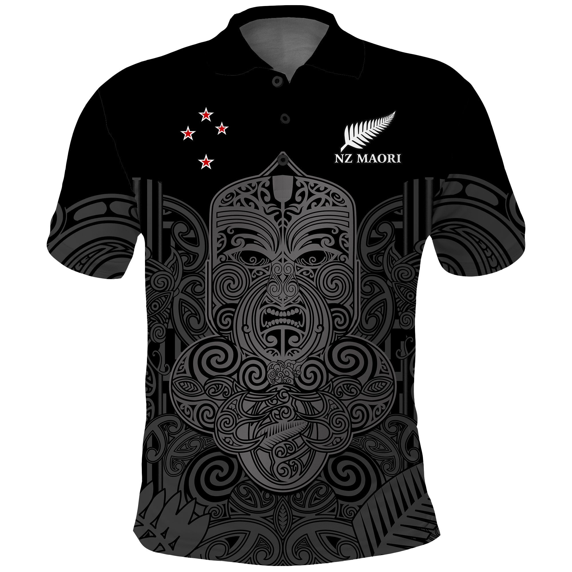New Zealand Tiki Rugby Polo Shirt NZ Maori Koru Pattern Ver.01 - Vibe Hoodie Shop