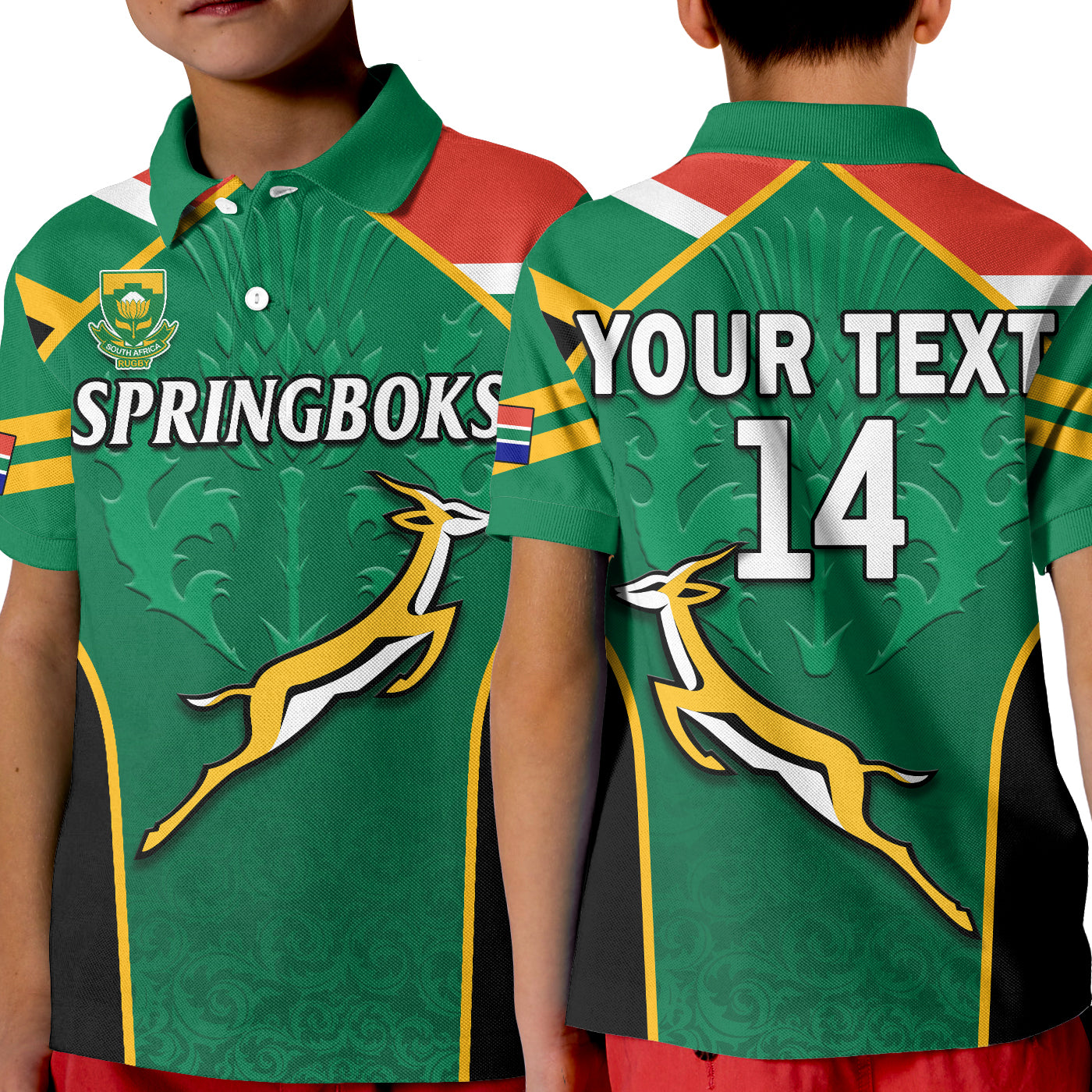 (Custom Text And Number) South Africa Rugby Polo Shirt Springboks 2022 Sporty Style Go Amabokoboko - Vibe Hoodie Shop