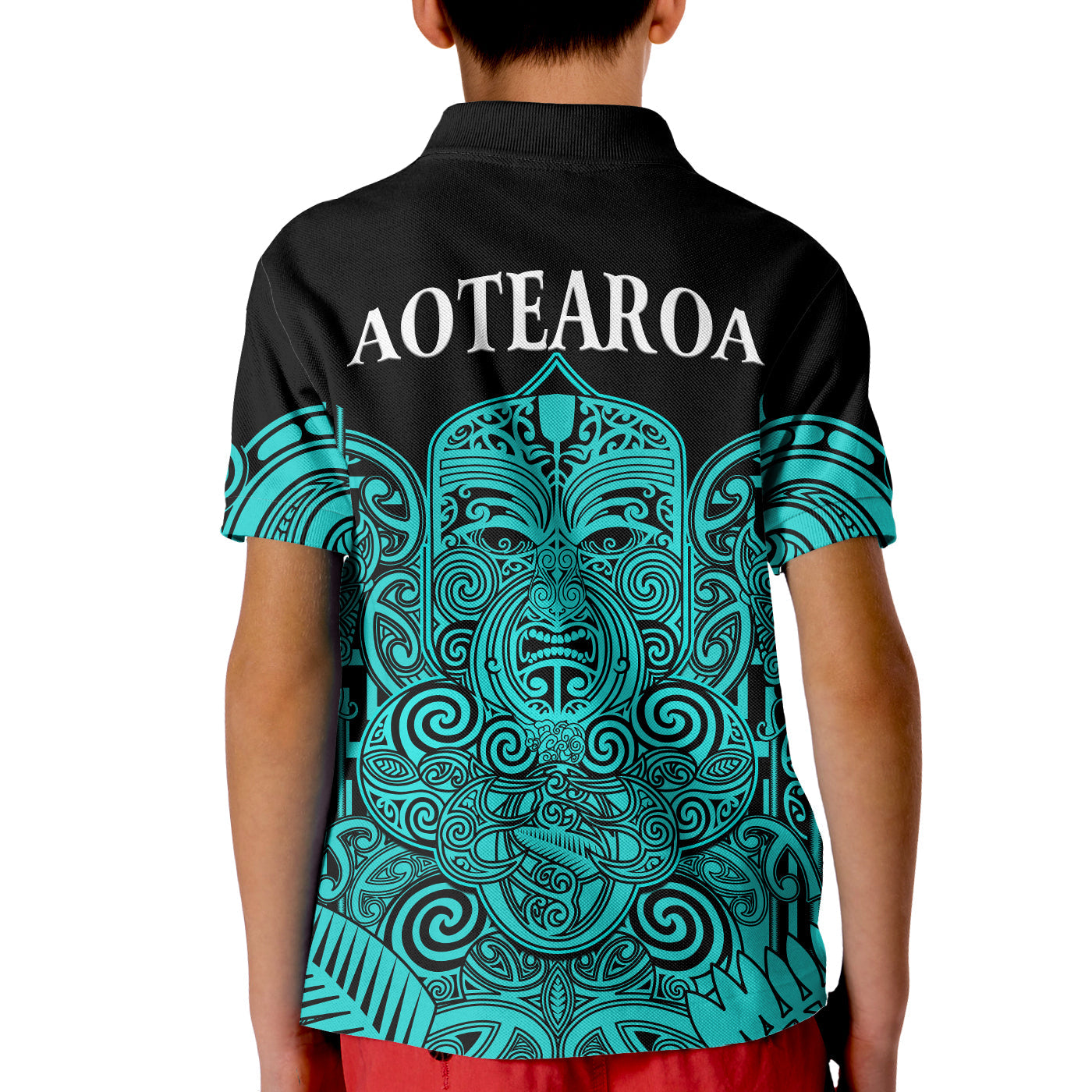 New Zealand Tiki Rugby Polo Shirt KID NZ Maori Koru Pattern Ver.02 - Vibe Hoodie Shop