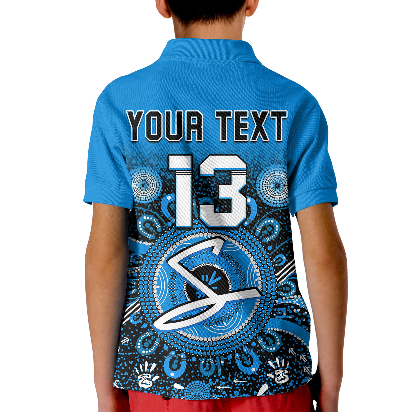 (Custom Text and Number) Adelaide Strikers Polo Shirt KID Aboriginal Sunshine - Vibe Hoodie Shop