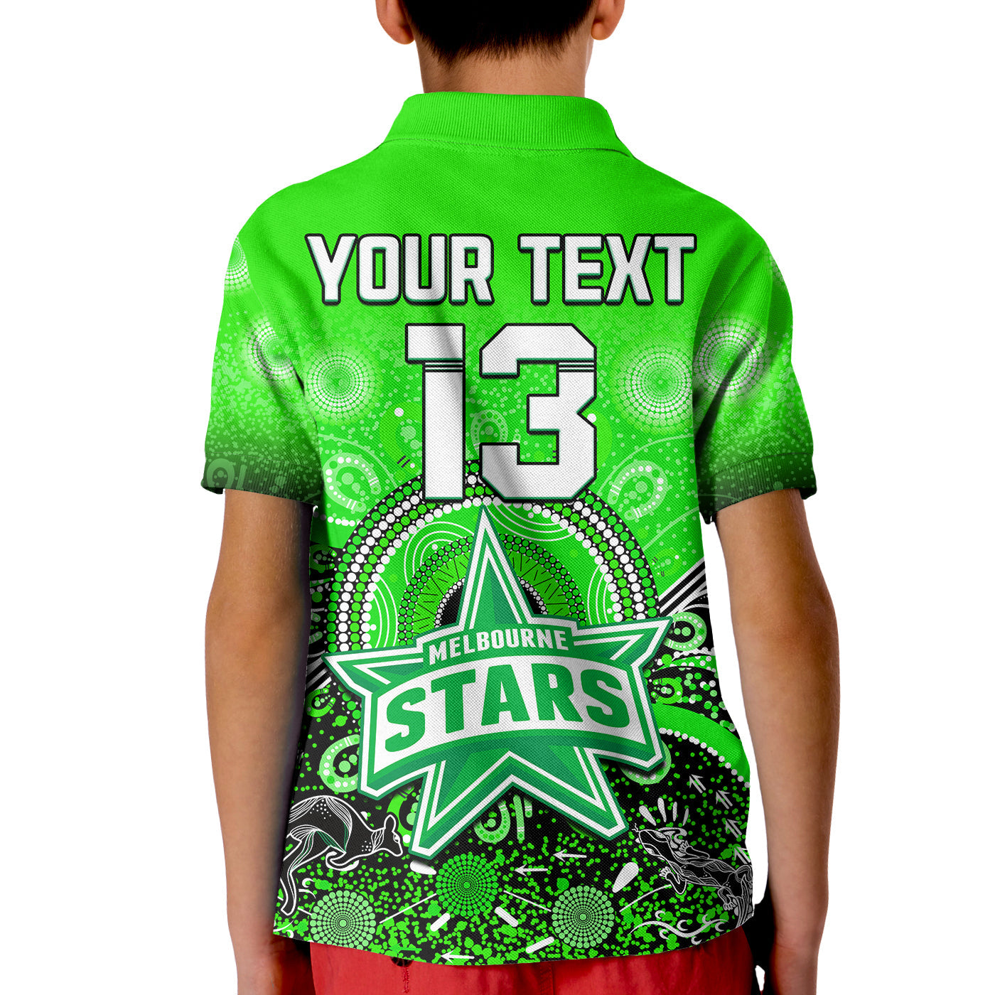 (Custom Text and Number) Melbourne Stars Polo Shirt Cricket Aboriginal - Vibe Hoodie Shop