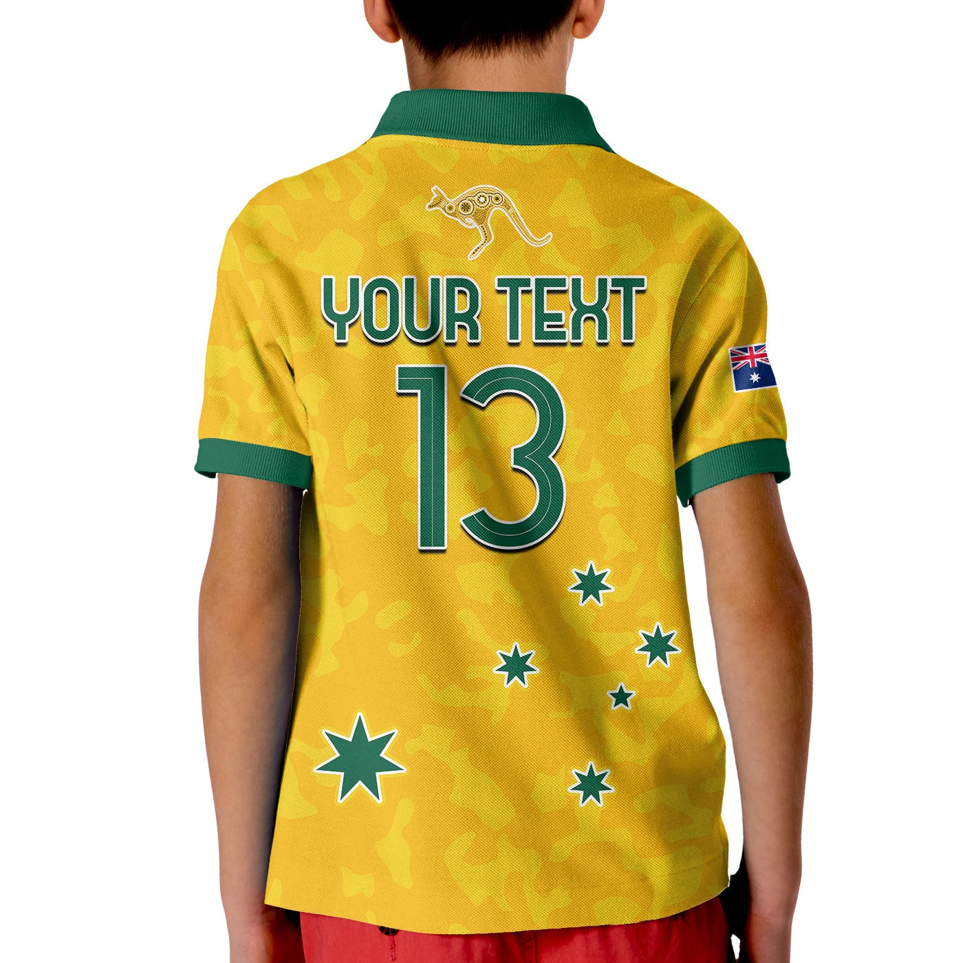 (Custom Text and Number) Australia Soccer Polo Shirt World Cup Football 2022 Socceroos with Kangaroos - Vibe Hoodie Shop