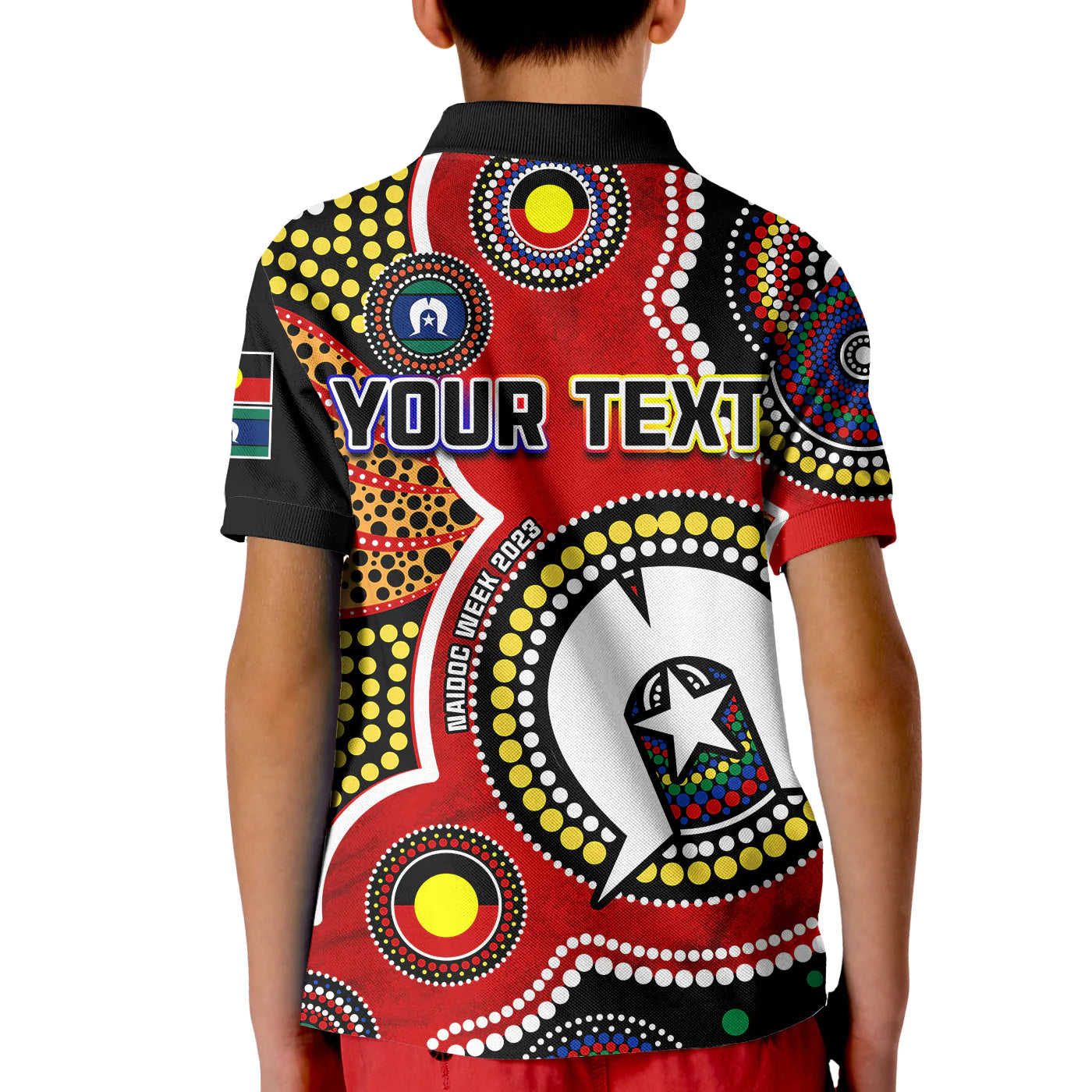 (Custom Personalised) Australia NAIDOC Week Polo Shirt KID For Our Elders Aborigines and Islanders Flag - Vibe Hoodie Shop