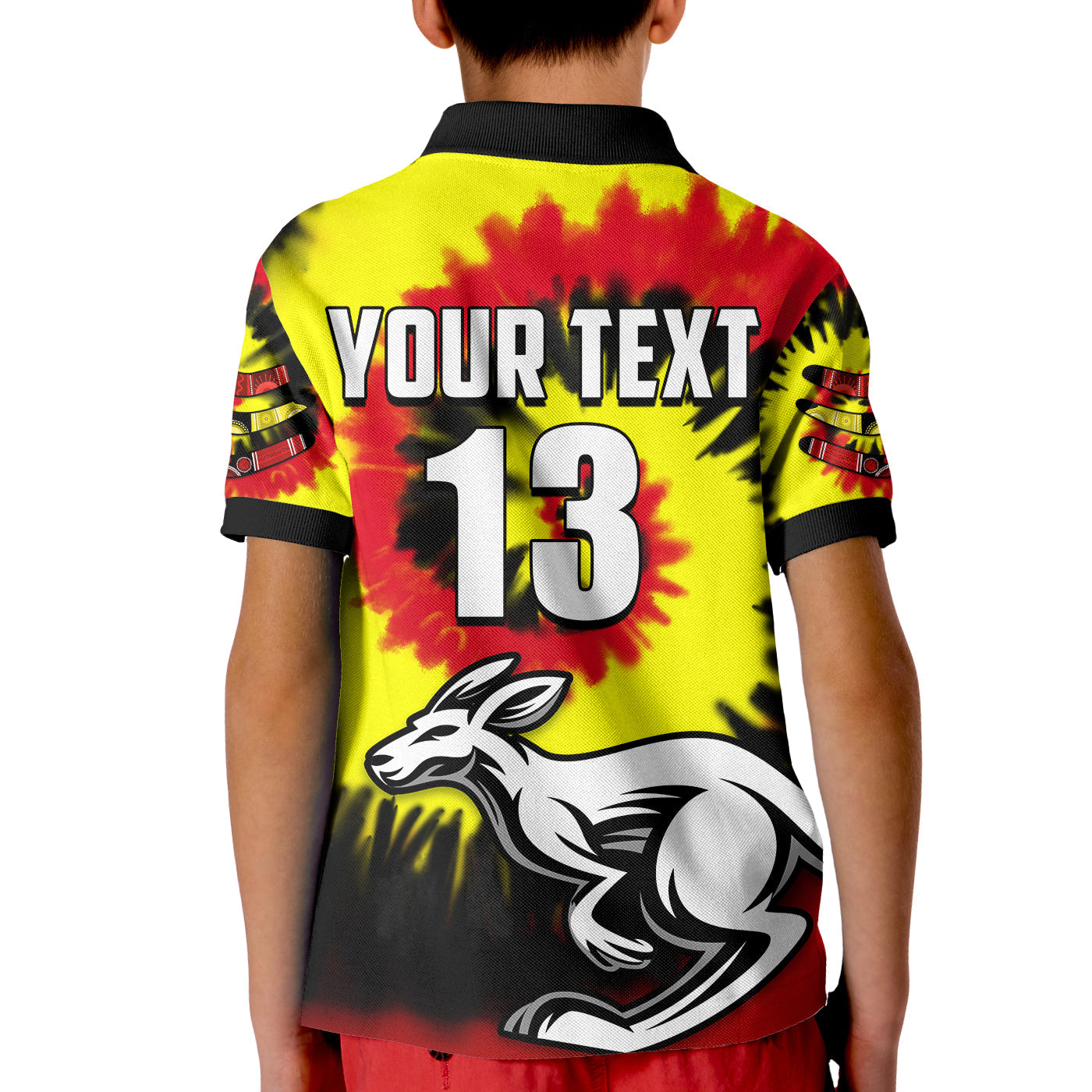 (Custom Text and Number) Australia Aboriginal Polo Shirt Colorful Tie Dye - Vibe Hoodie Shop