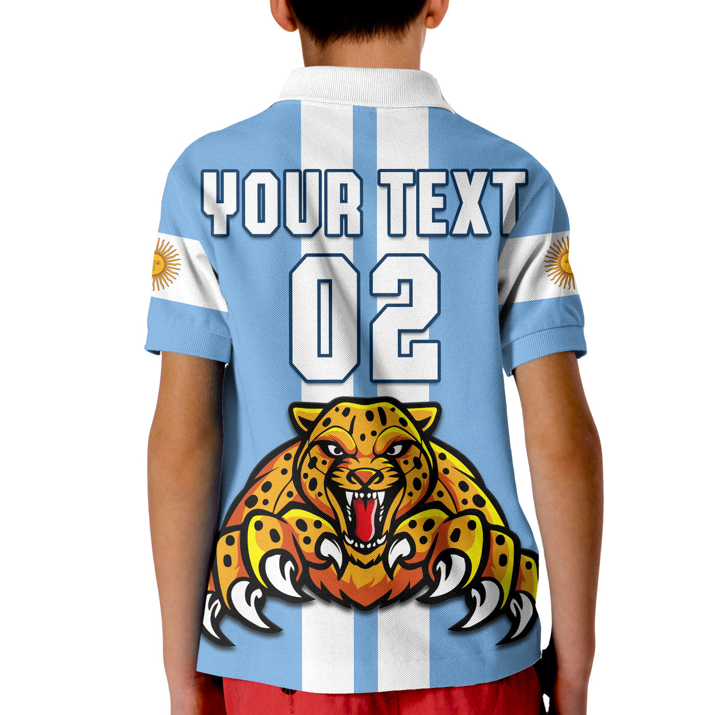 (Custom Text And Number) Argentina Rugby Polo Shirt KID Los Pumas 2022 We Are The Champions - Vibe Hoodie Shop