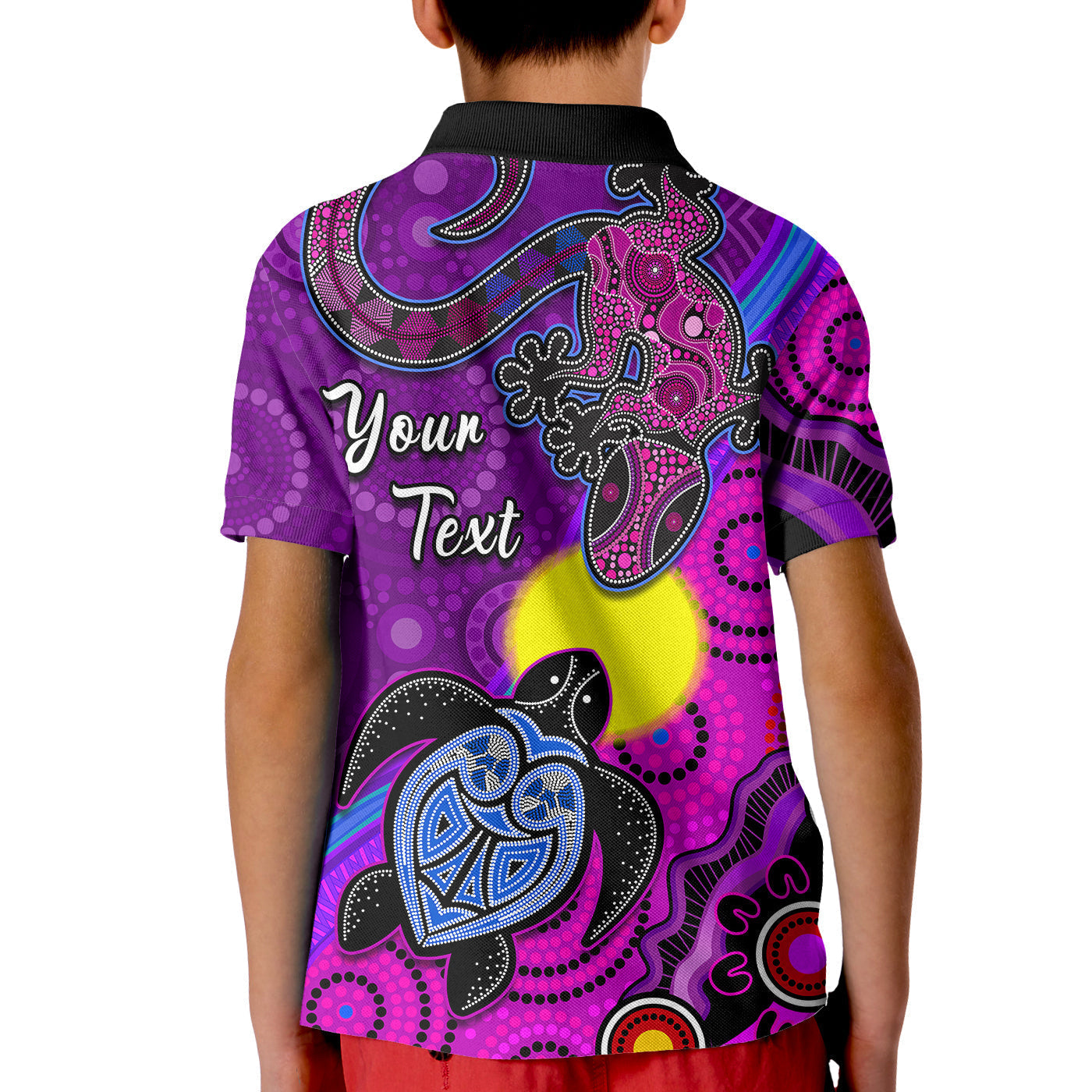 (Custom Personalised) Australia Lizard and Turtle Polo Shirt KID Aboriginal Art Beautiful Life - Vibe Hoodie Shop