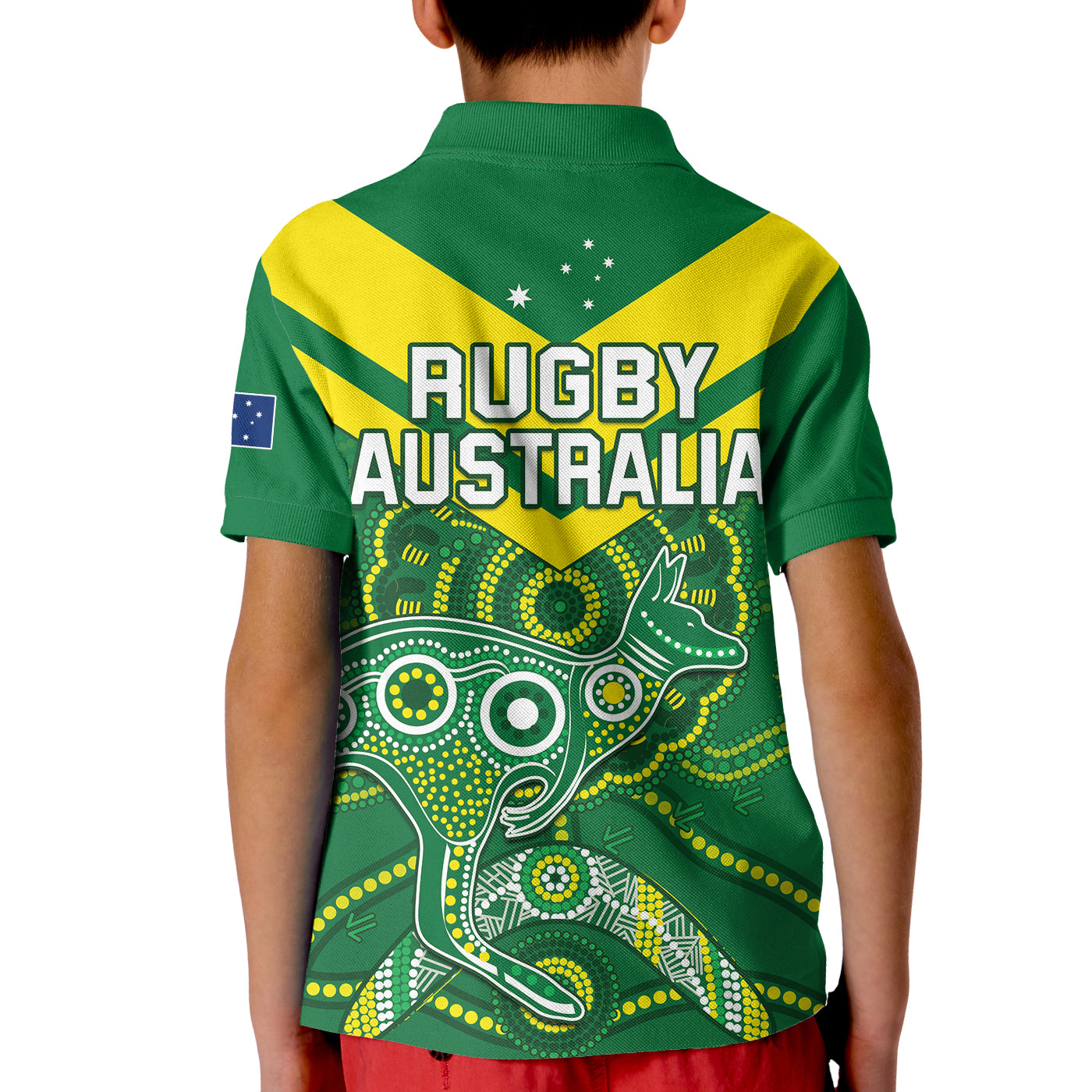 Australia Rugby Polo Shirt Kangaroos Boomerang Aboriginal - Vibe Hoodie Shop