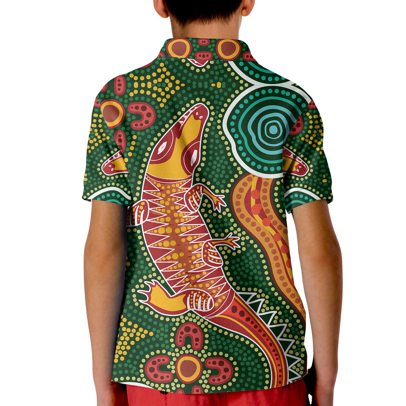 (Custom Personalised) Aboriginal Art Crocodile Polo Shirt KID You Are Number One - Vibe Hoodie Shop