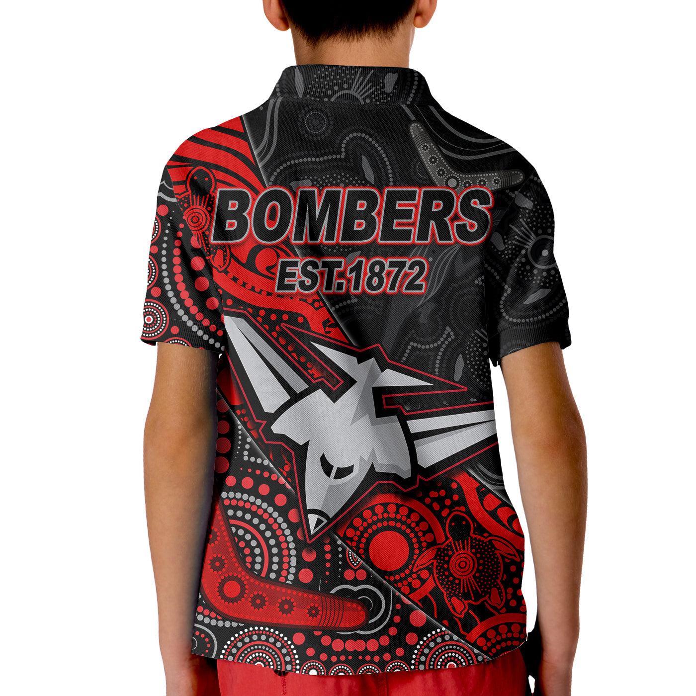 Bombers Football Polo Shirt Essendon Aboriginal - Vibe Hoodie Shop