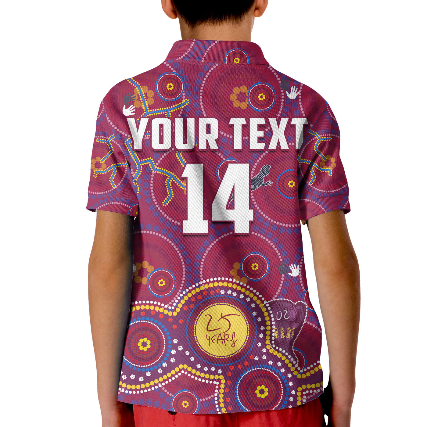 (Custom Text And Number) Brisbane Football Polo Shirt KID Indigenous Pattern Go Lions Unique Version - Vibe Hoodie Shop