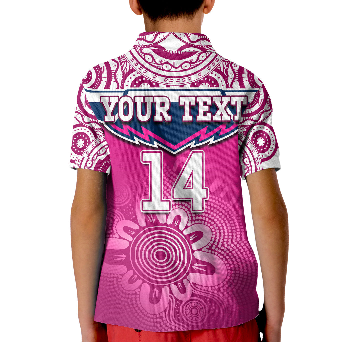 (Custom Text And Number) Cowboys Rugby Polo Shirt Aboriginal Pattern Pink Version - Vibe Hoodie Shop