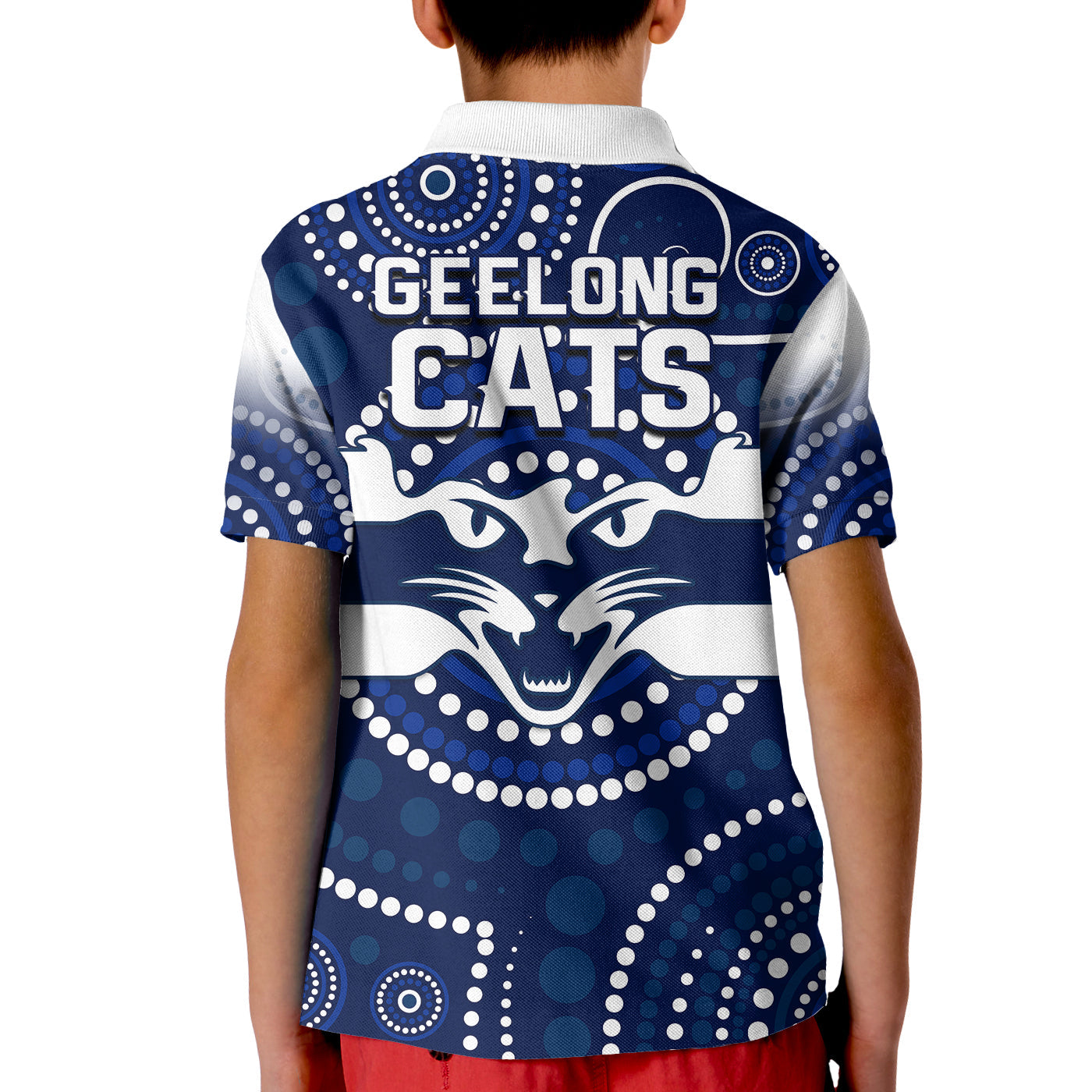 Cats Football Polo Shirt Aboriginal Australian Premiers 2022 Proud Geelong Cartoon - Vibe Hoodie Shop