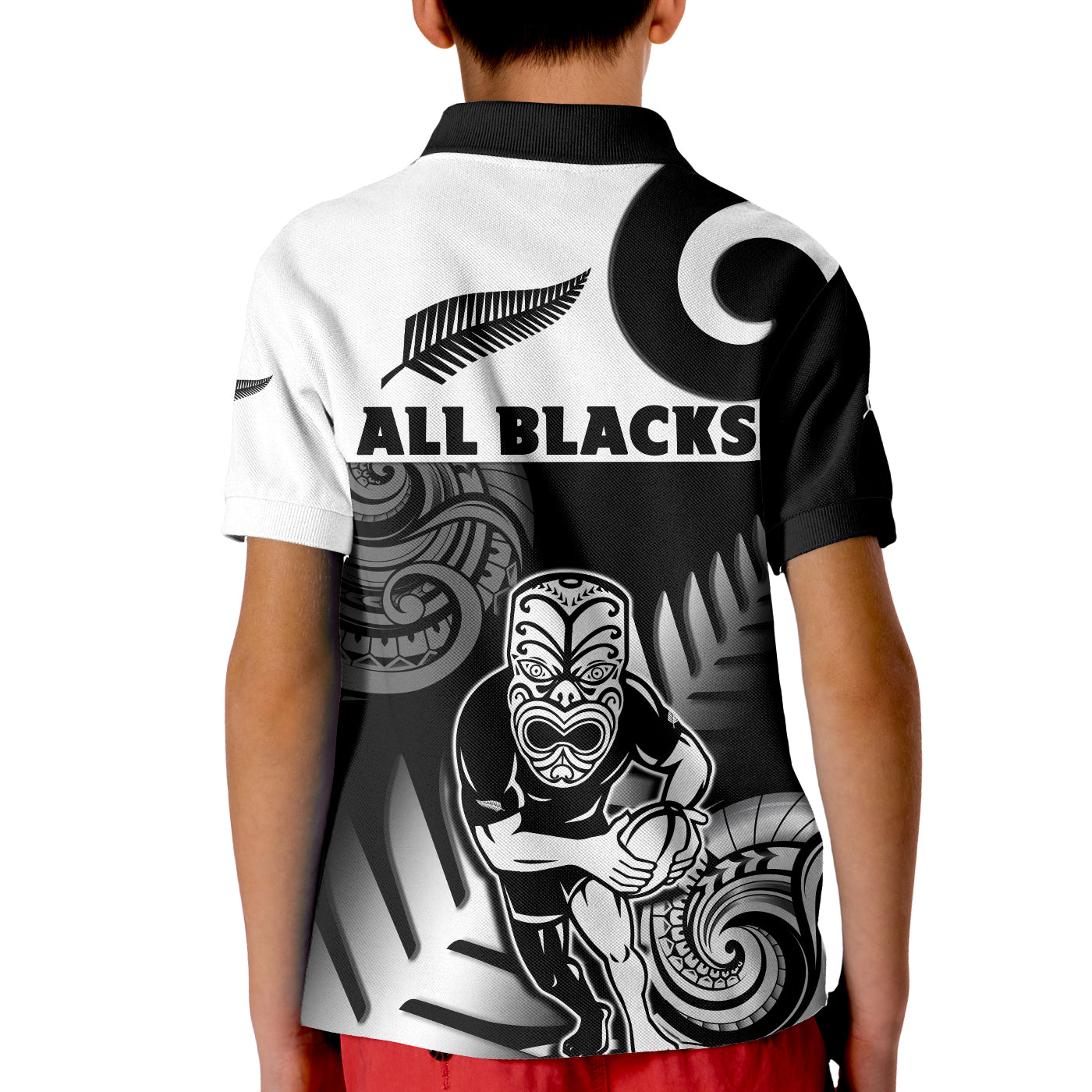 New Zealand Silver Fern Rugby Polo Shirt All Black Maori Koru - Vibe Hoodie Shop