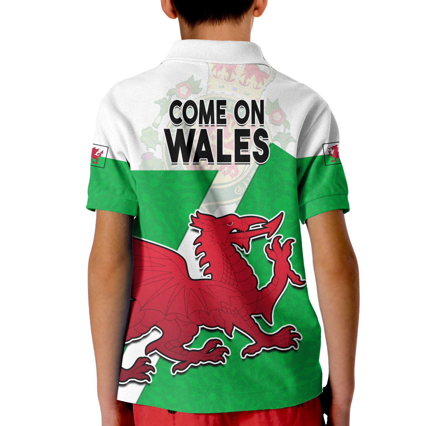 Wales Football Polo Shirt Come On Welsh Dragon With Celtic Knot Pattern - Vibe Hoodie Shop