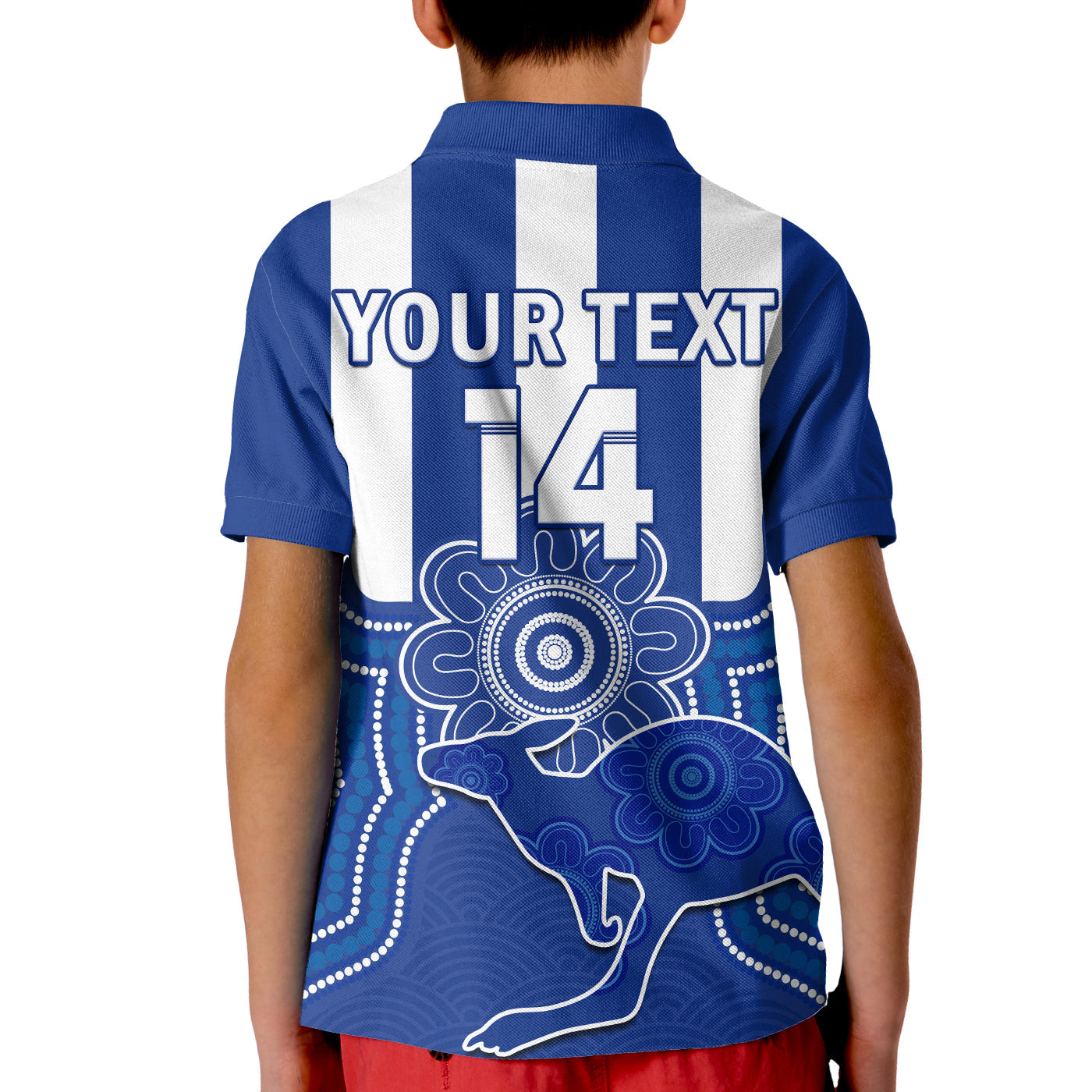 (Custom Text And Number) Laramba Football Polo Shirt KID Roos Aboriginal Art - Vibe Hoodie Shop