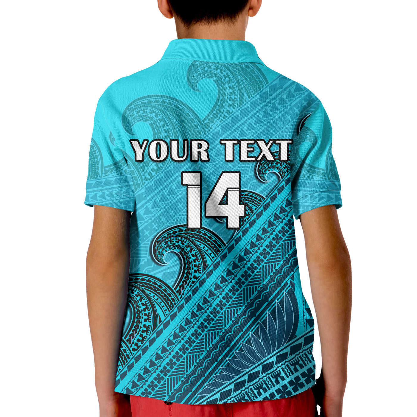 (Custom Text And Number) Moana Pasifika Rugby Polo Shirt KID Aotearoa Super Polynesian Pattern - Vibe Hoodie Shop