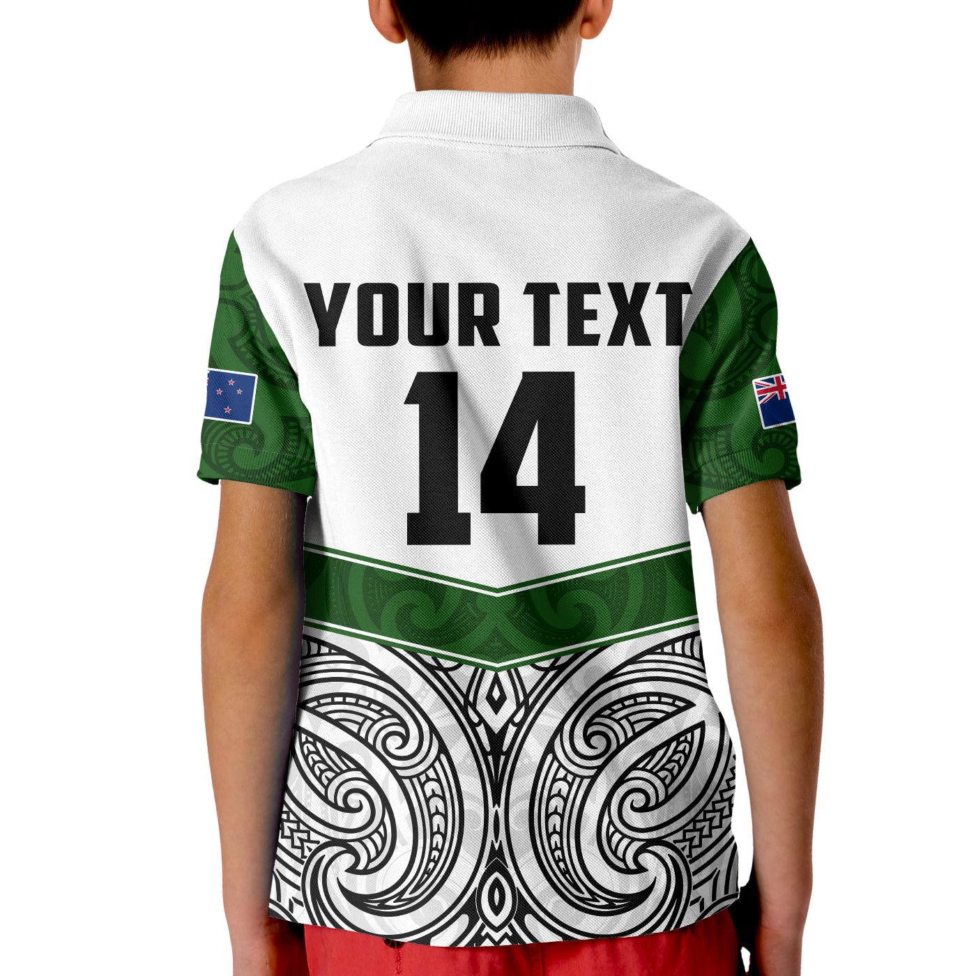 (Custom Text And Number) New Zealand Silver Fern Rugby Polo Shirt KID Maori Pacific - Vibe Hoodie Shop