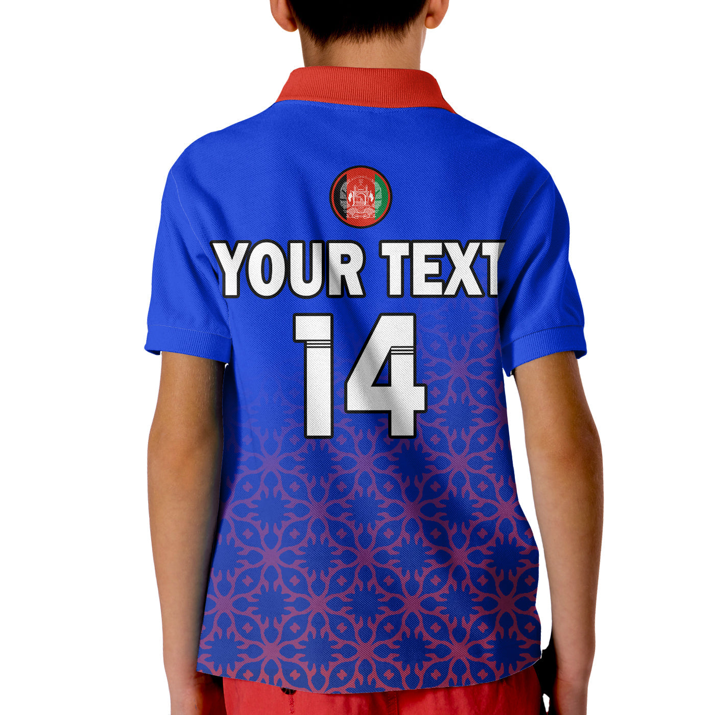 (Custom Text And Number) Afghanistan Cricket Polo Shirt KID National Team Mens T20 World Cup - Vibe Hoodie Shop