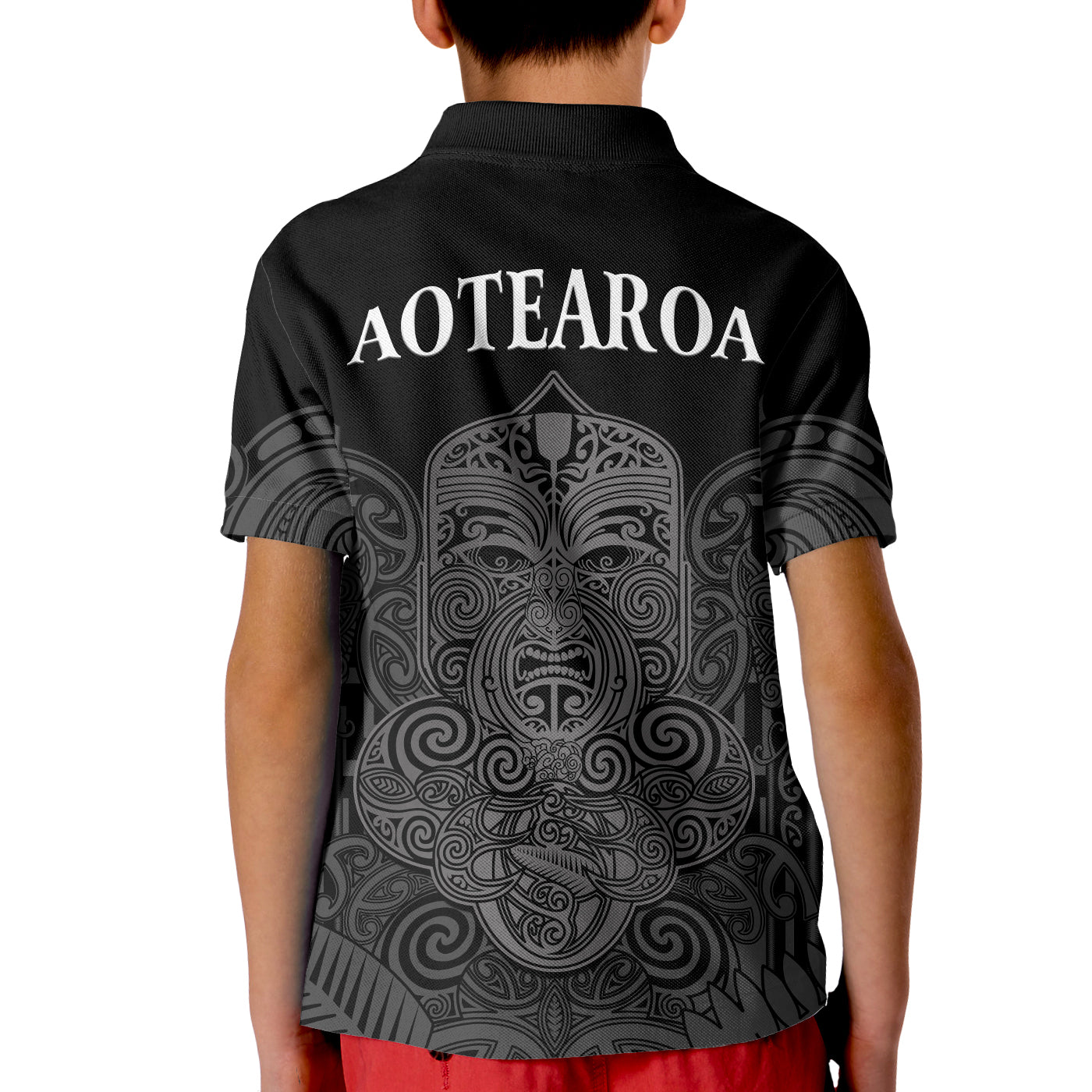 New Zealand Tiki Rugby Polo Shirt KID NZ Maori Koru Pattern Ver.01 - Vibe Hoodie Shop
