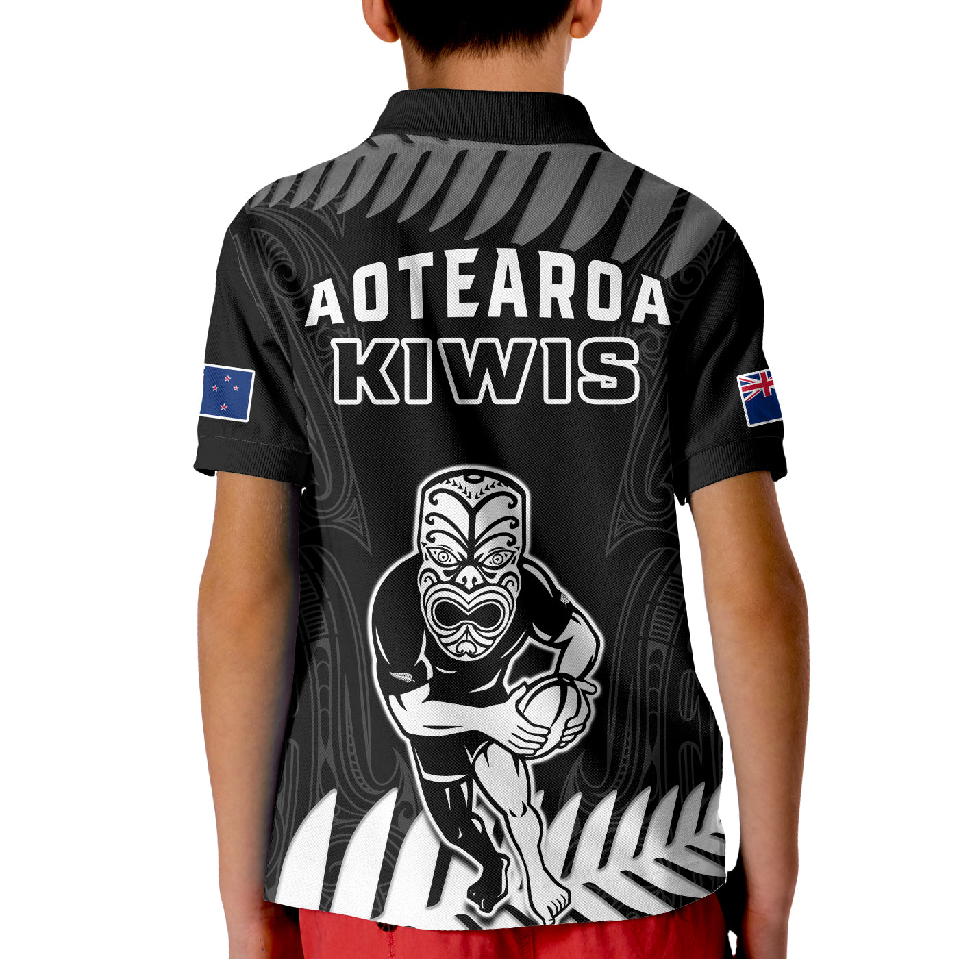 New Zealand Silver Fern Rugby Polo Shirt NZ Kiwi Pacific Maori Sporty - Vibe Hoodie Shop