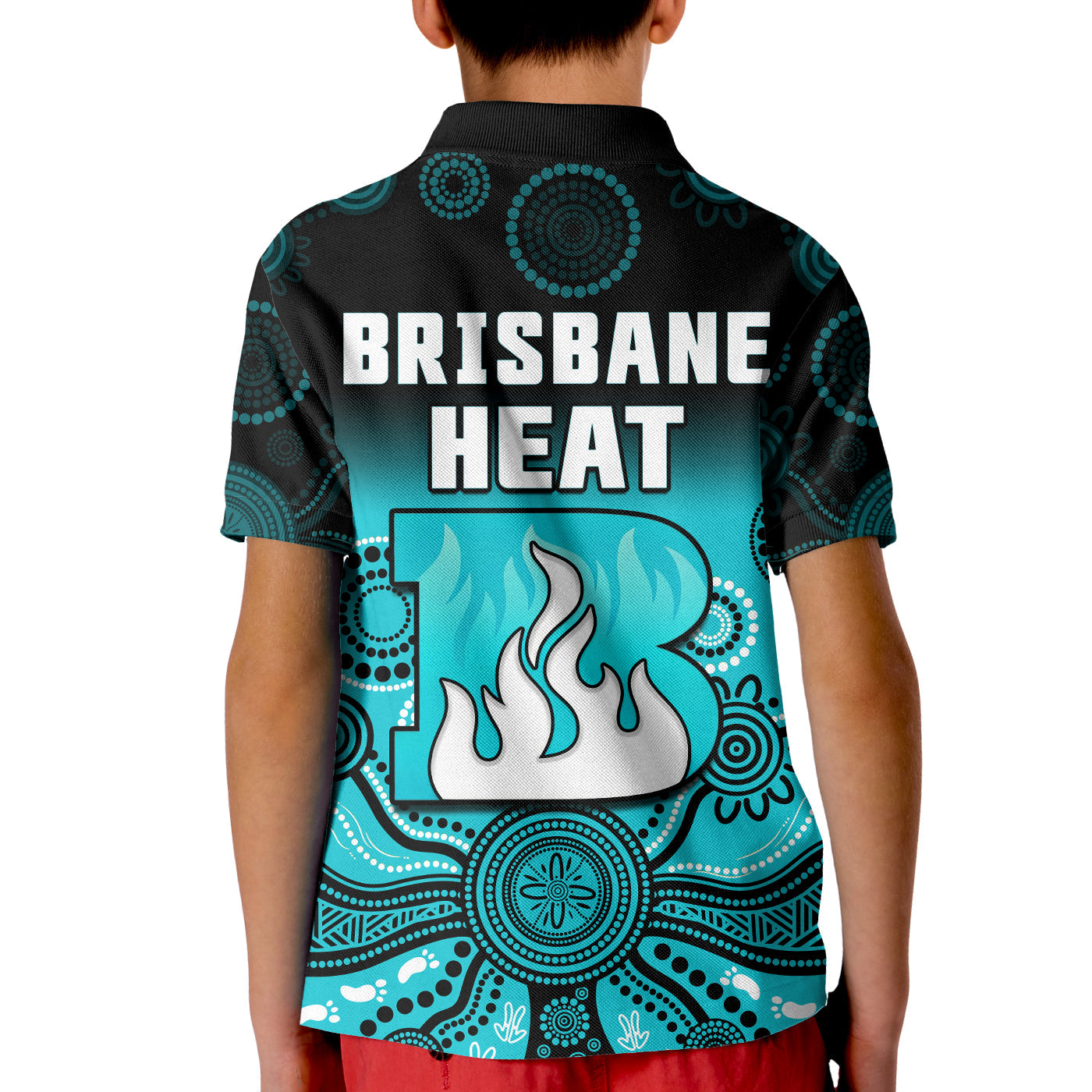 Brisbane Heat Polo Shirt Gradient Aboriginal Dot Painting - Vibe Hoodie Shop