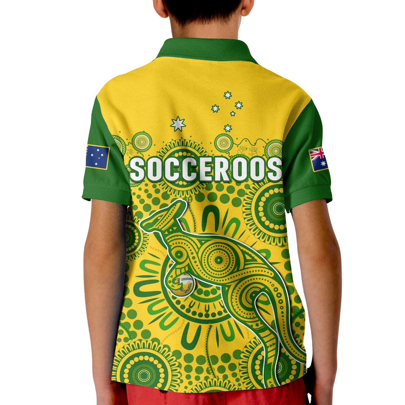 Australia Soccer Polo Shirt Socceroos Kangaroo Aussie Indigenous National Color - Vibe Hoodie Shop