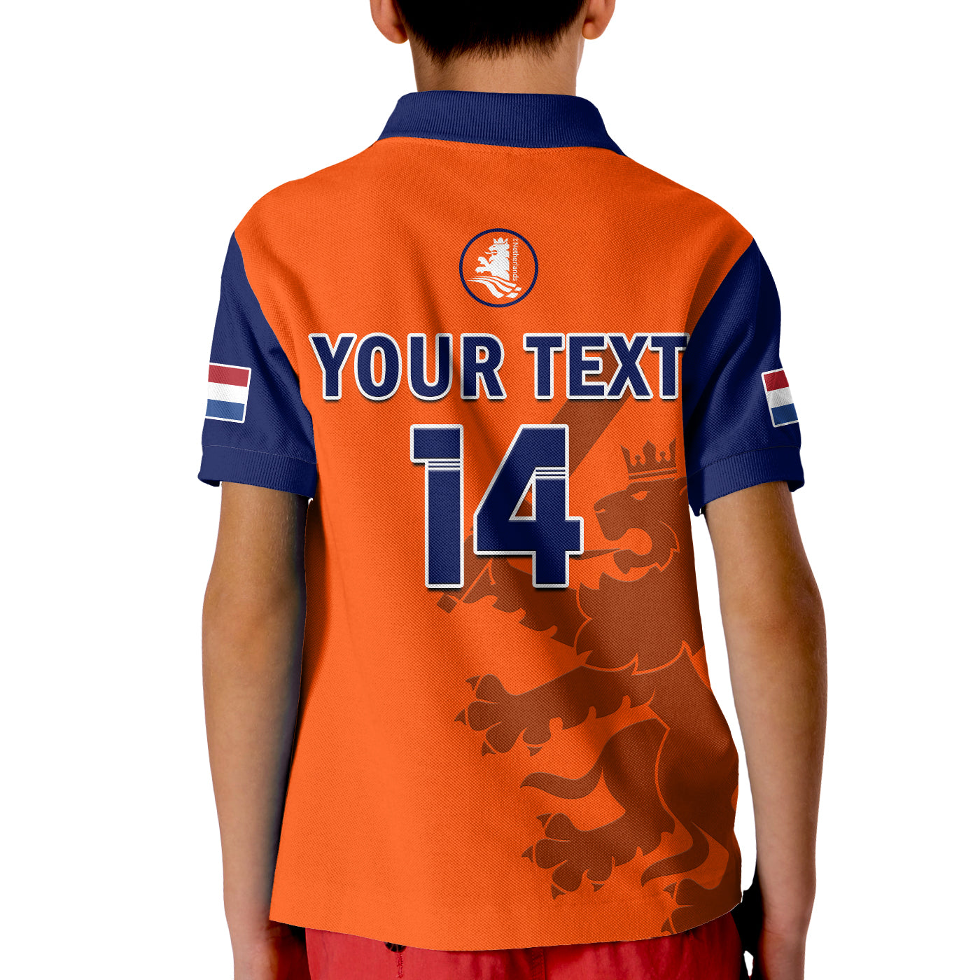 (Custom Text And Number) Netherlands Cricket Polo Shirt ODI Simple Orange Style - Vibe Hoodie Shop