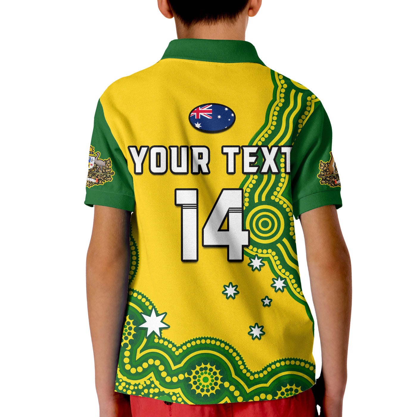 (Custom Text And Number) Australia Rugby Polo Shirt KID Jillaroos Champions Indigenous Yellow Style - Vibe Hoodie Shop