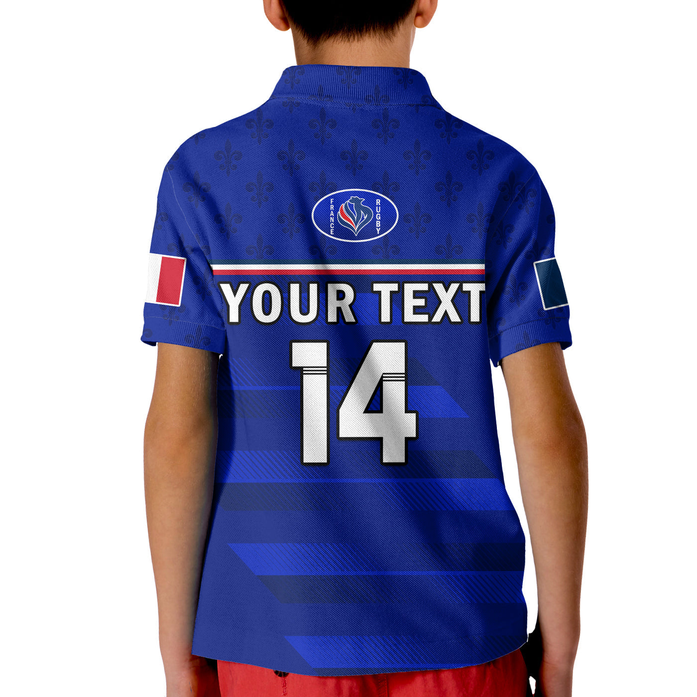 (Custom Text And Number) France Rugby Polo Shirt KID Outgoing Tour Allez Les Bleus - Vibe Hoodie Shop