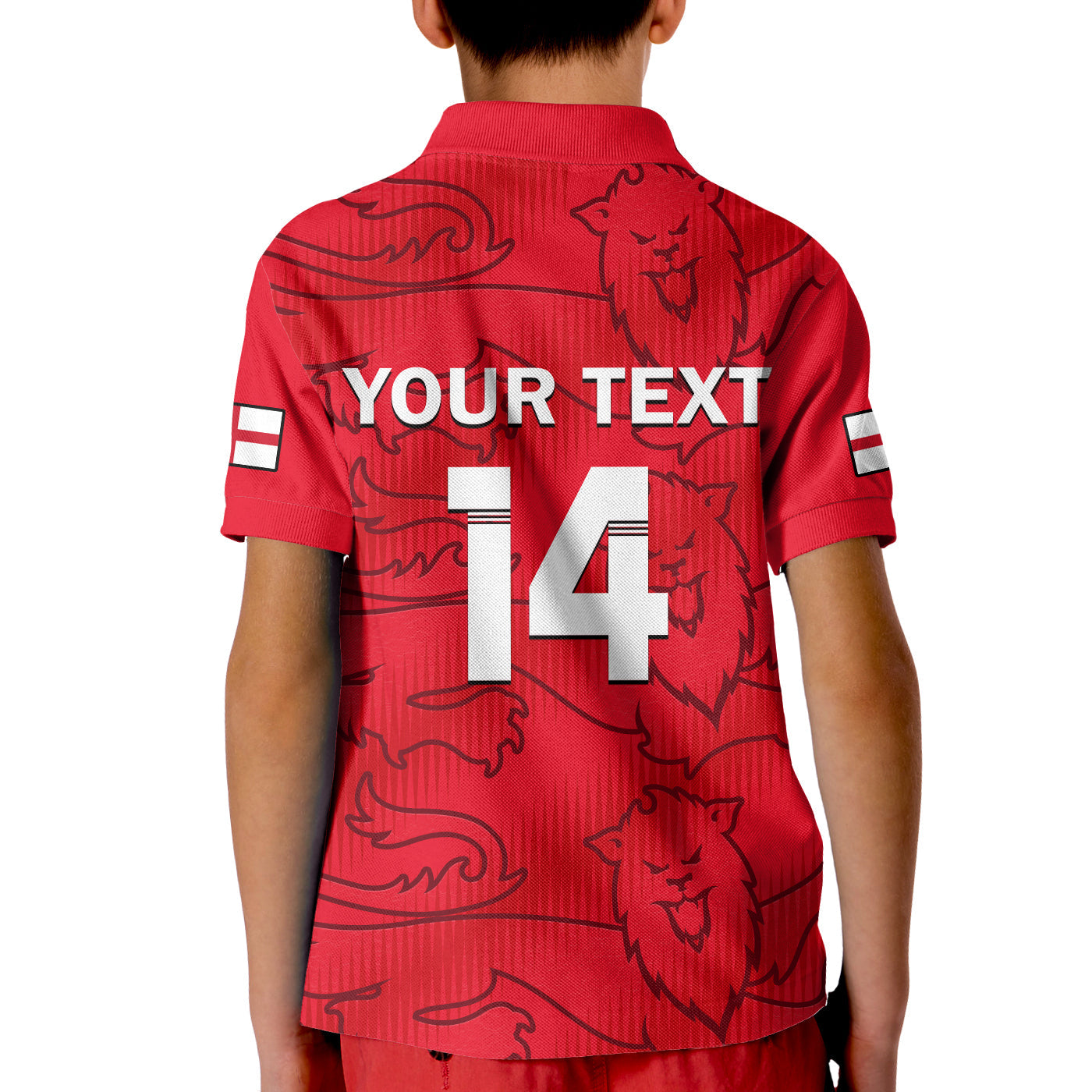 (Custom Text And Number) England Cricket Polo Shirt KID Mens T20 World Cup - Vibe Hoodie Shop