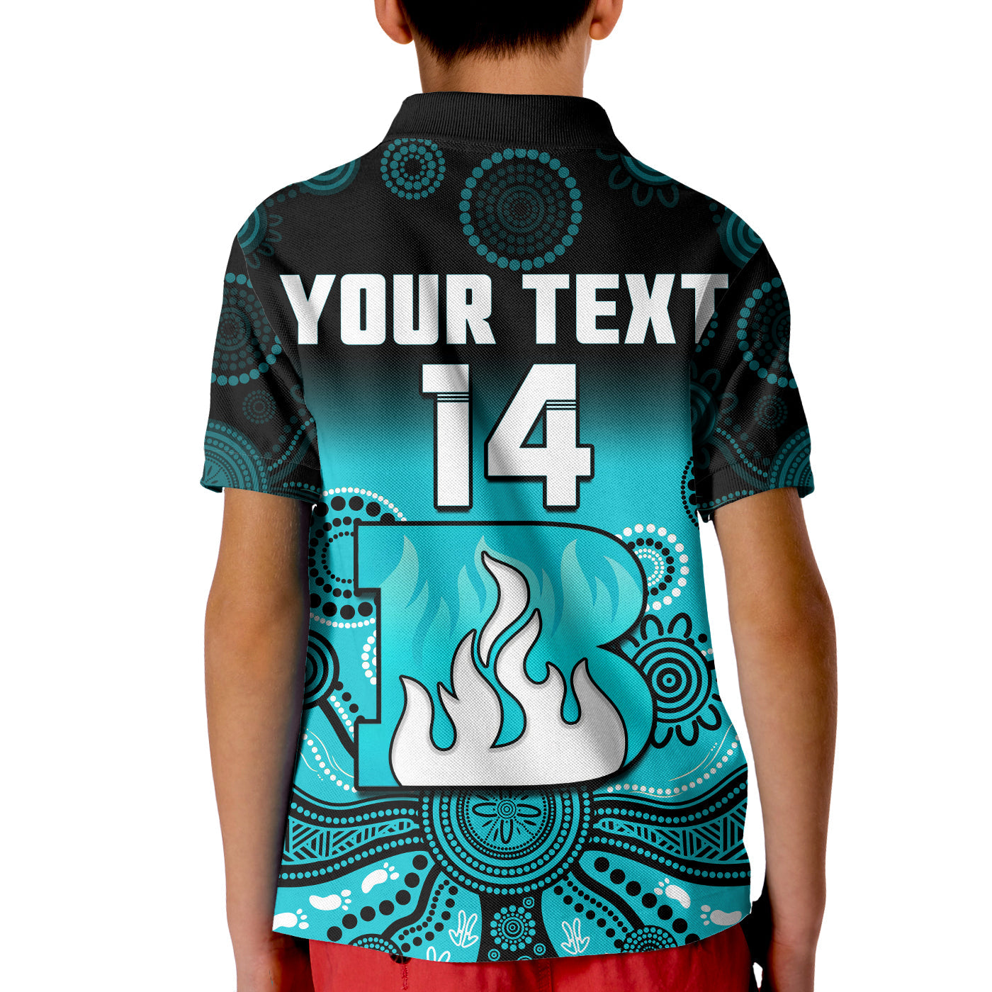 (Custom Text And Number) Brisbane Heat Polo Shirt Gradient Aboriginal Dot Painting - Vibe Hoodie Shop