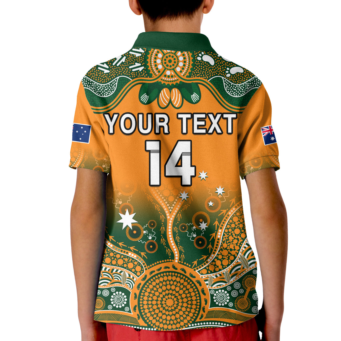 (Custom Text And Number) Australia Rugby Polo Shirt KID Aussie Sevens Original Indigenous - Vibe Hoodie Shop