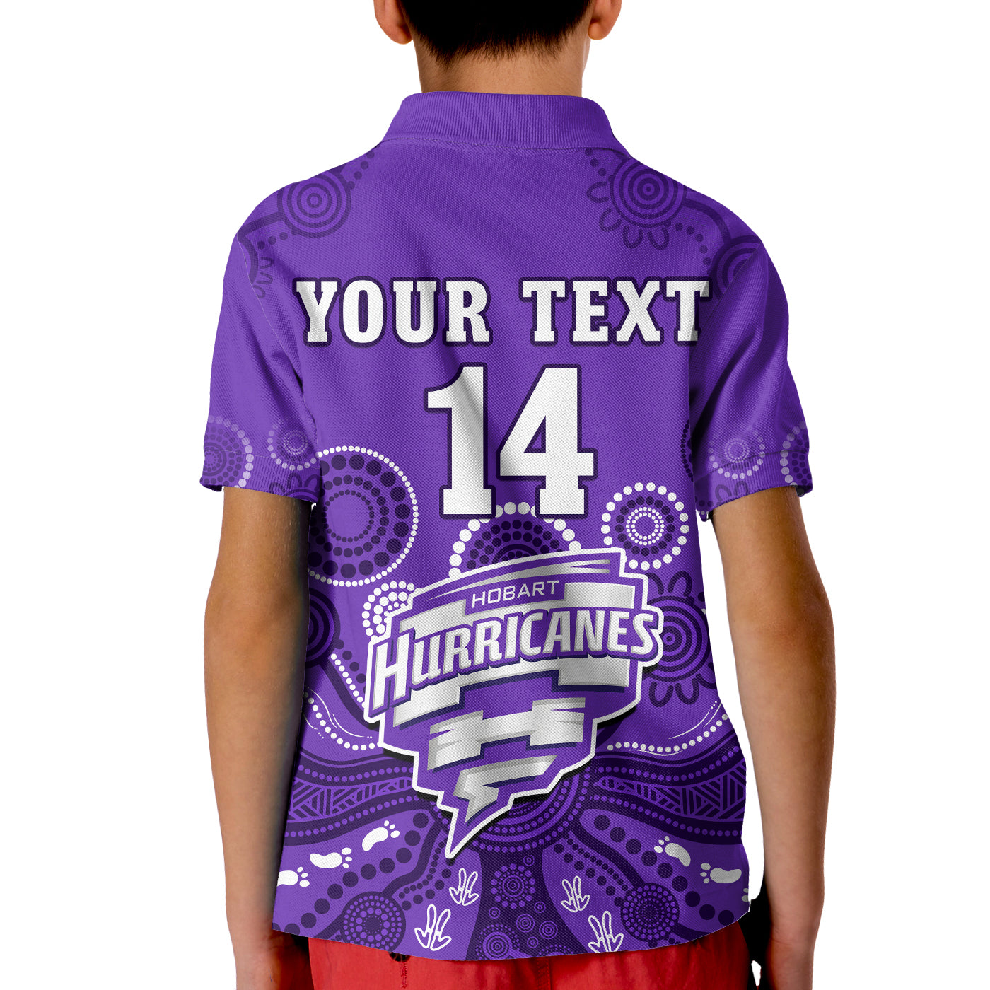 (Custom Text And Number) Hobart Hurricanes Cricket Polo Shirt KID Indigenous Artsy - Vibe Hoodie Shop