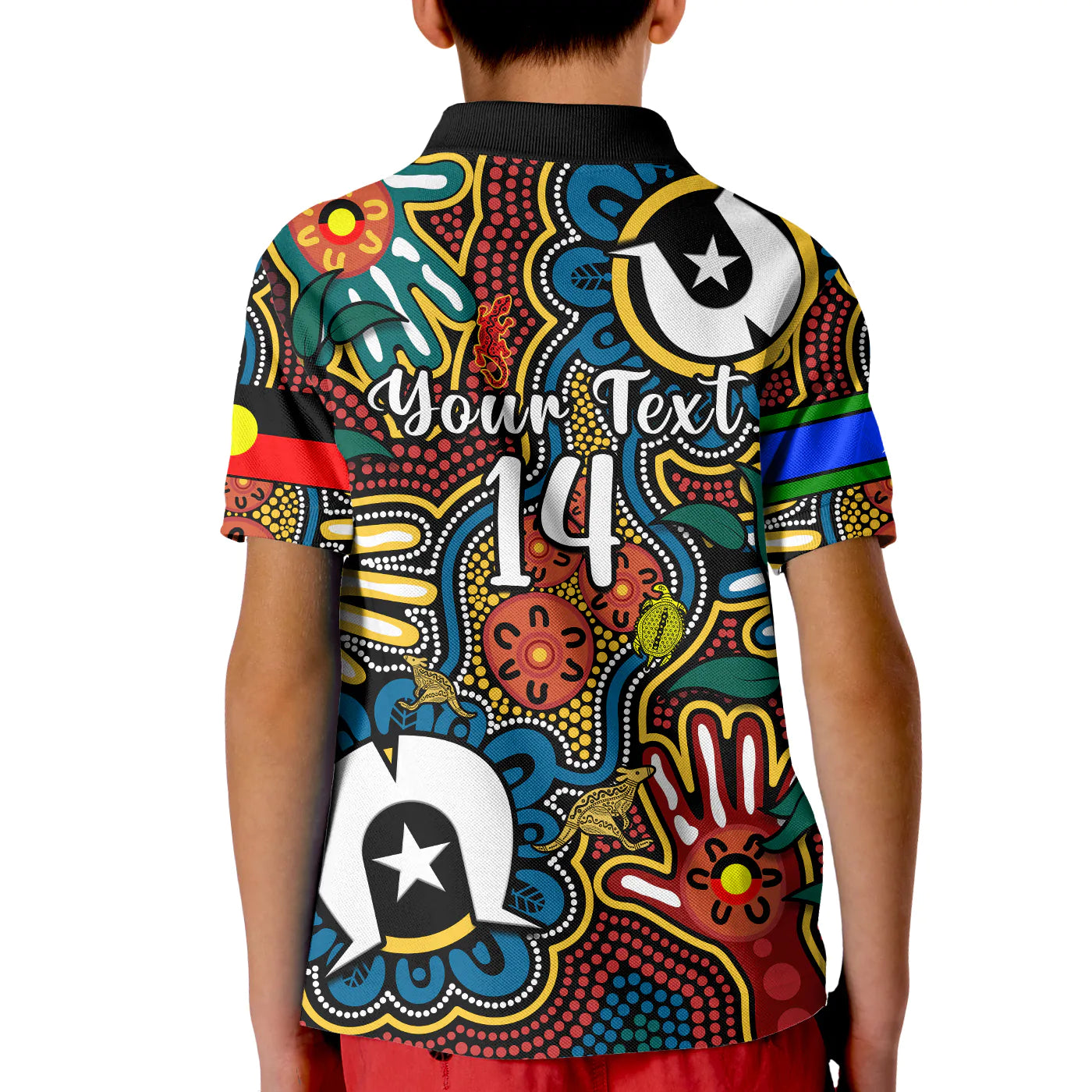 (Custom Text And Number) Australia NAIDOC Week 2023 Polo Shirt KID For Our Elders Indigenous - Vibe Hoodie Shop