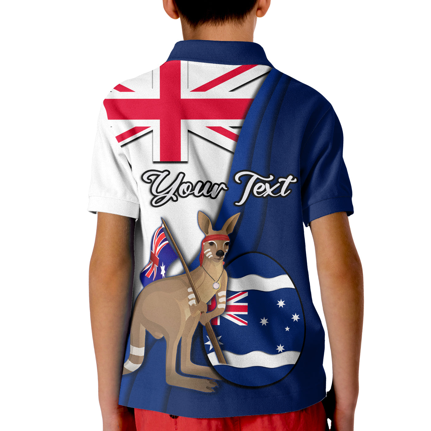 (Custom Personalised) Australia Easter Day Polo Shirt KID Kangaroo With Egg Flag Style - Vibe Hoodie Shop