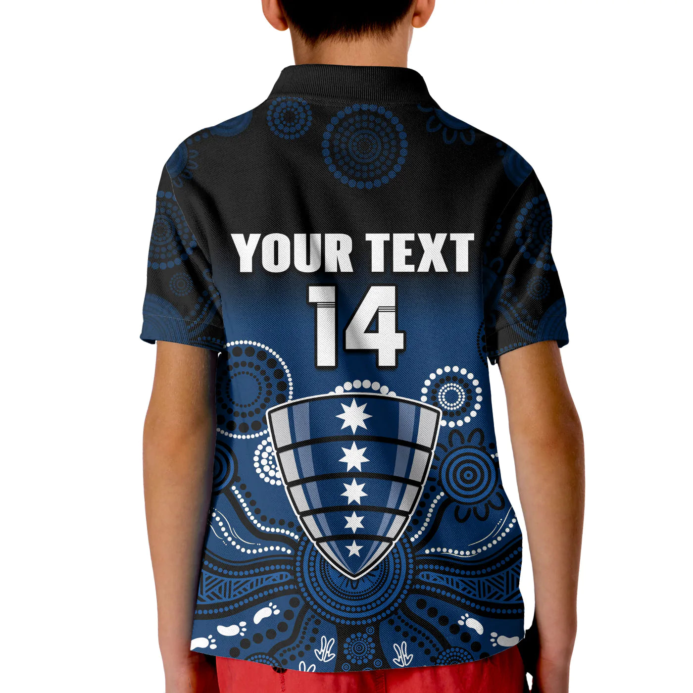 (Custom Text And Number) Melbourne Rebels Rugby Polo Shirt KID Gradient Aboriginal - Vibe Hoodie Shop