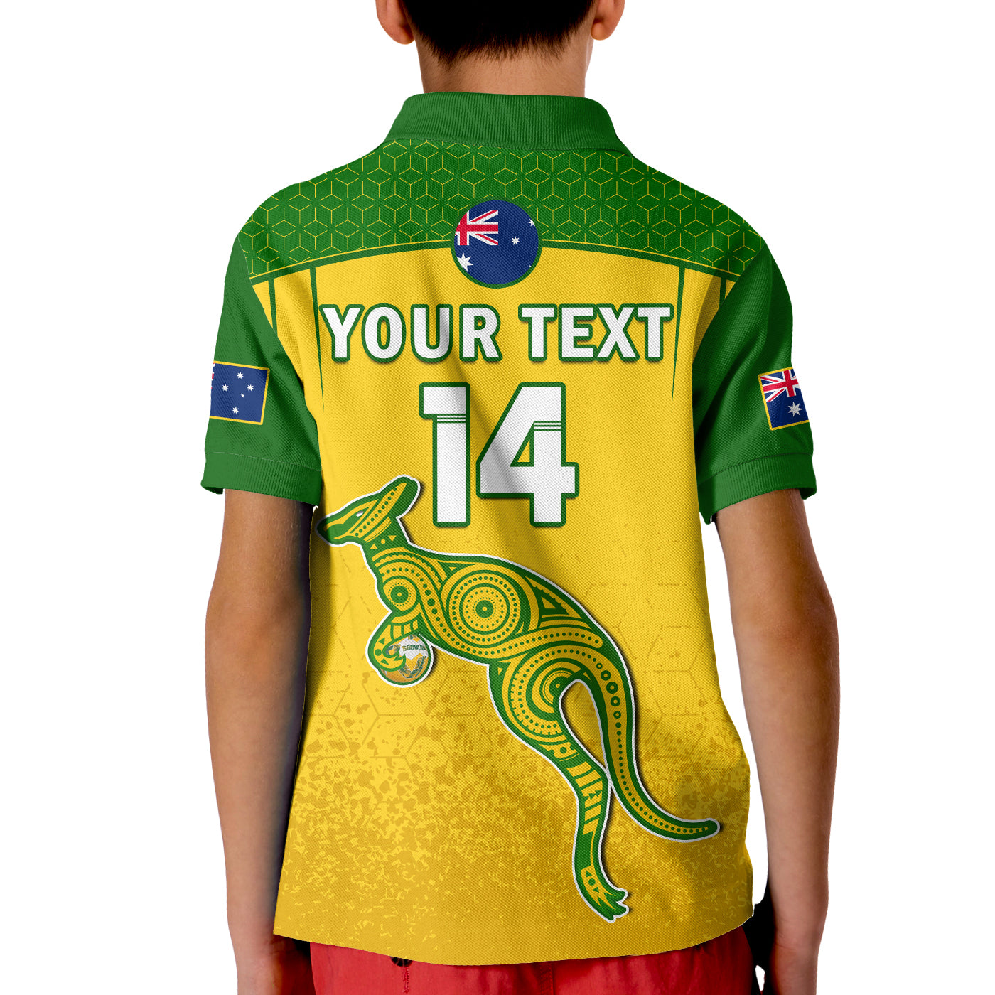 (Custom Text And Number) Australia Soccer Polo Shirt Socceroos Dots Kangaroo Simple Style - Vibe Hoodie Shop