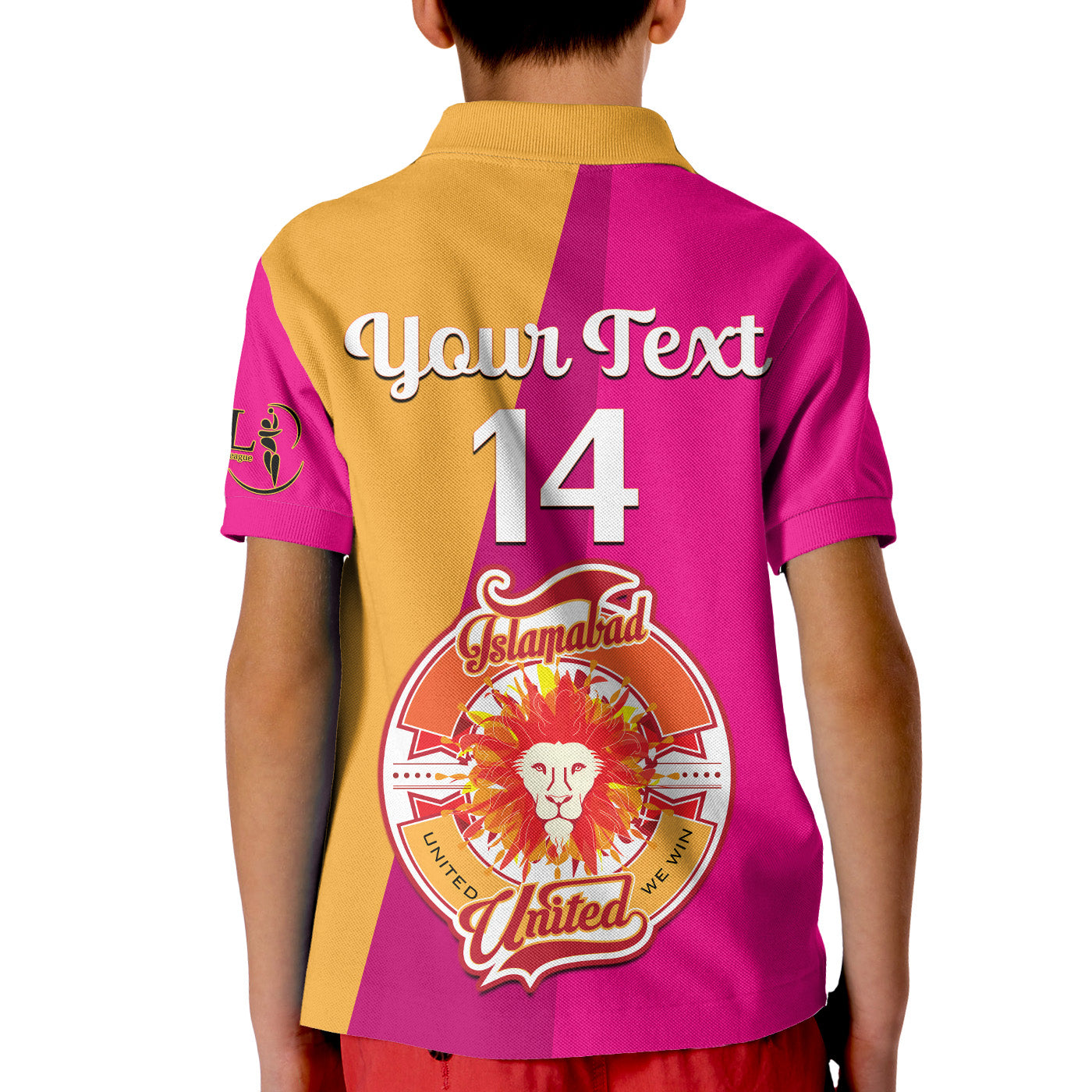 (Custom Text And Number) Islamabad United Cricket Polo Shirt KID Sherus HBL PSL 2023 Mantegna Dynamic - Vibe Hoodie Shop