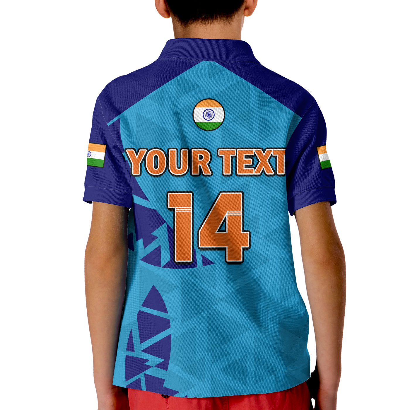 (Custom Text And Number) India Cricket Polo Shirt Men in Blue 2022 Mens T20 World Cup - Vibe Hoodie Shop