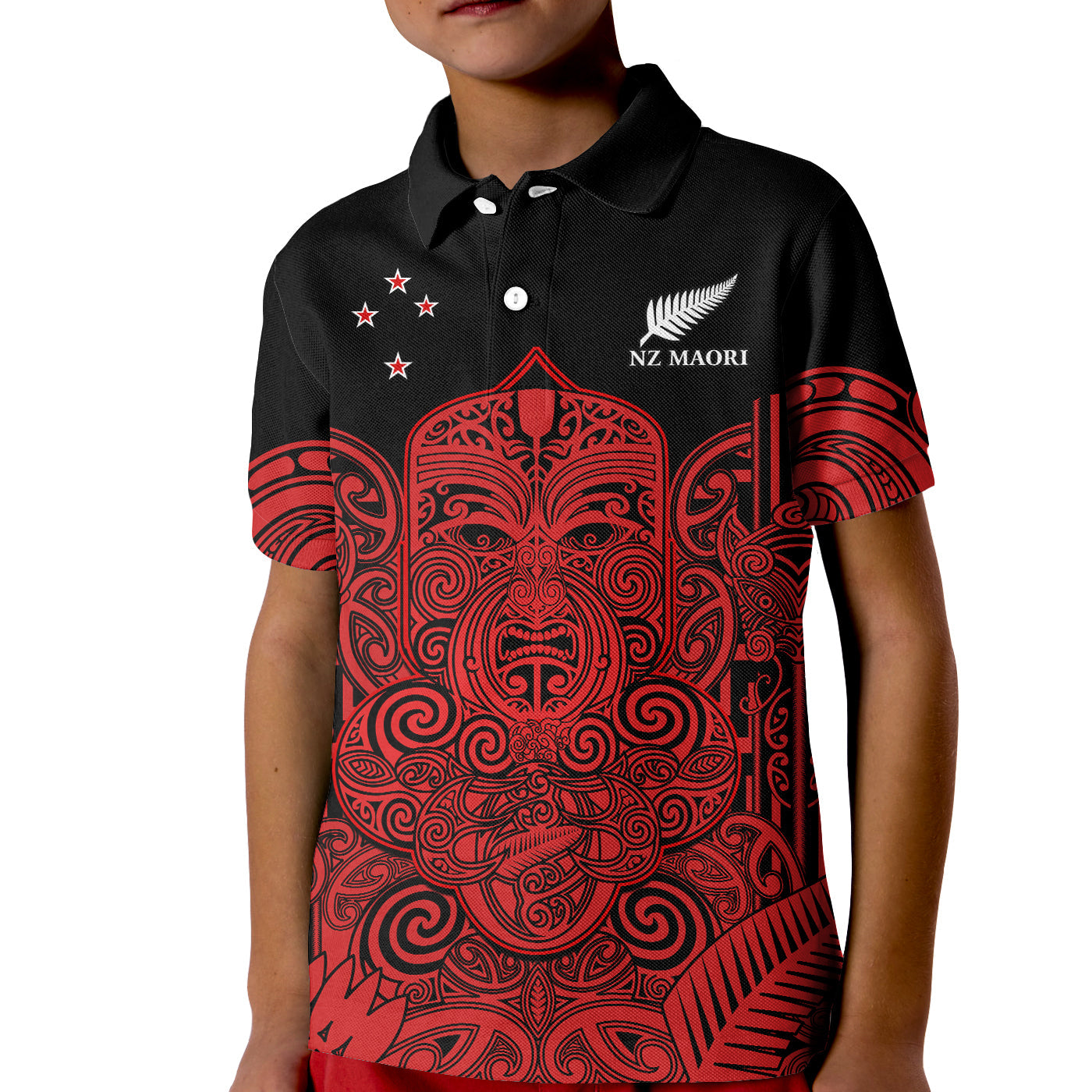 New Zealand Tiki Rugby Polo Shirt KID NZ Maori Koru Pattern Ver.03 - Vibe Hoodie Shop