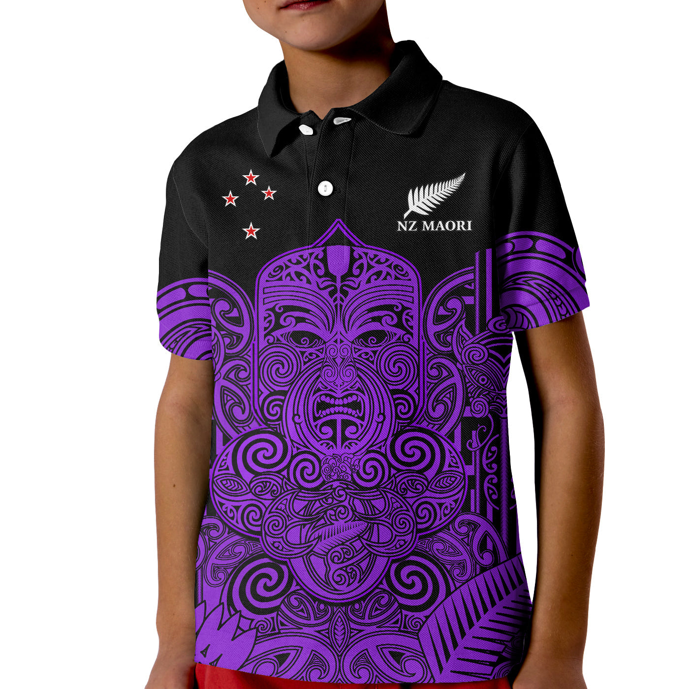 (Custom Text And Number) New Zealand Tiki Rugby Polo Shirt NZ Maori Koru Pattern Ver.04 - Vibe Hoodie Shop